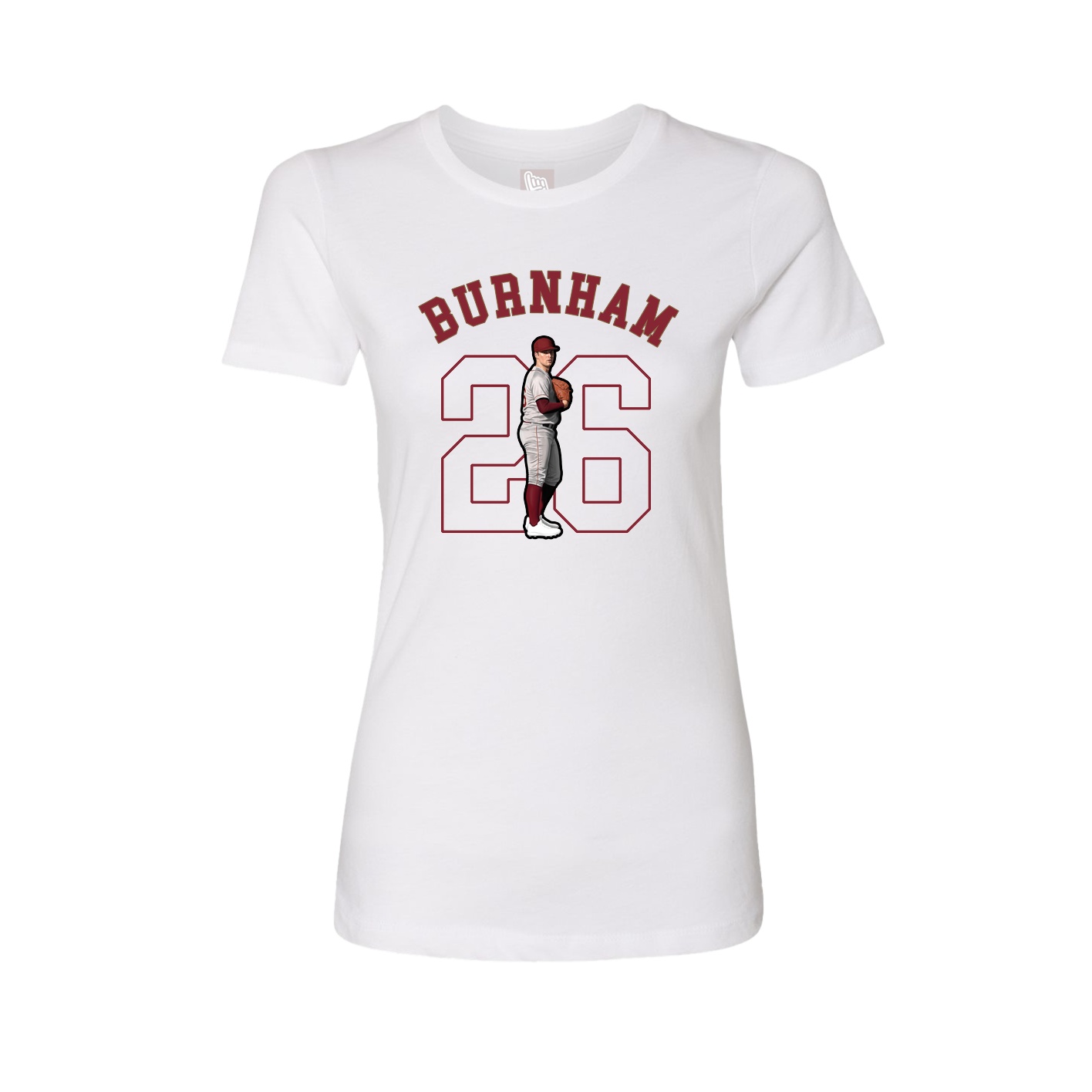 Fitted Women's Tee — Shirsey Arch in White