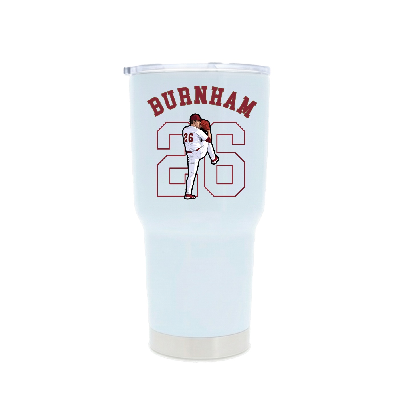 30oz Stainless Steel Tumbler — Shirsey Arch in White