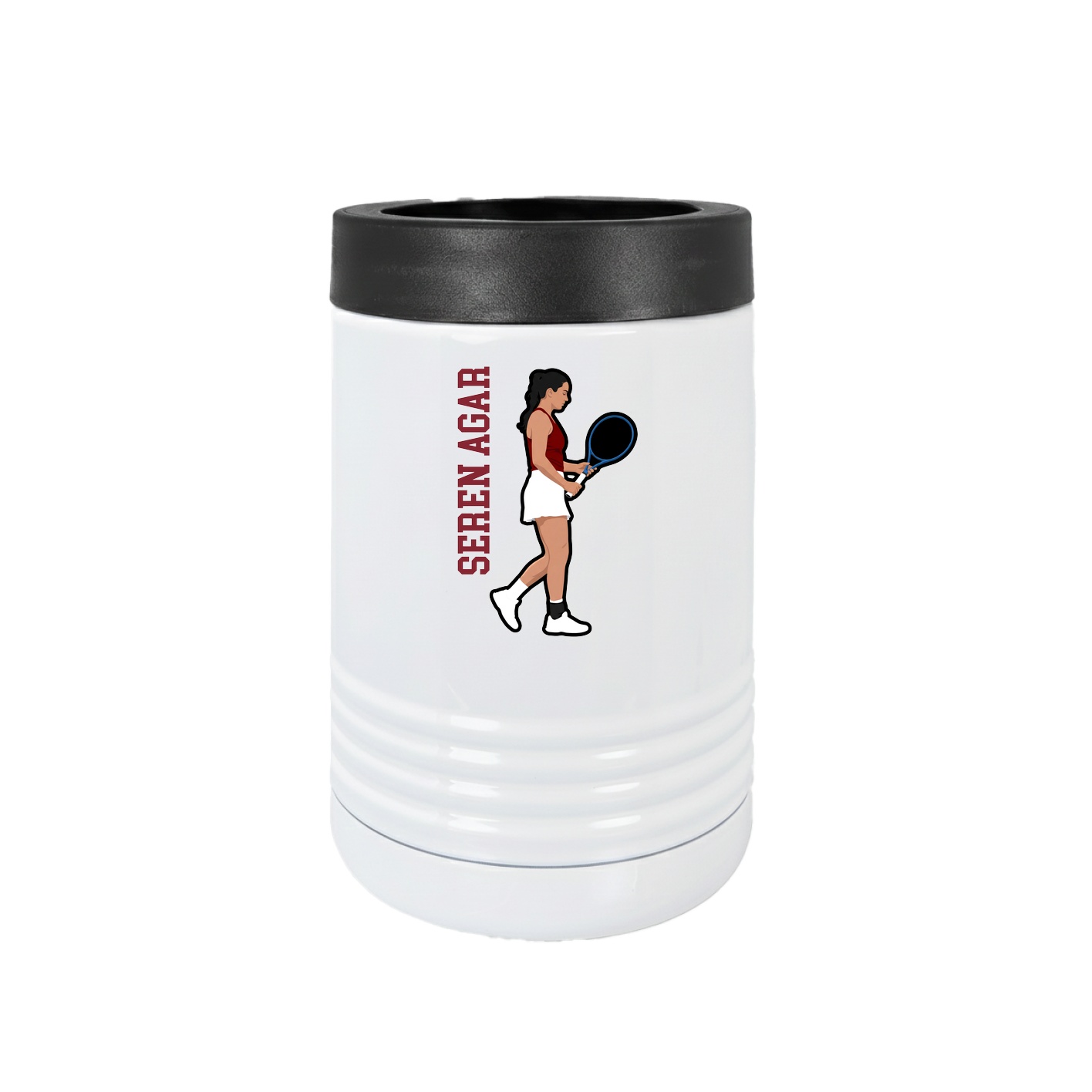 Beverage Holder — Name Vertical in White