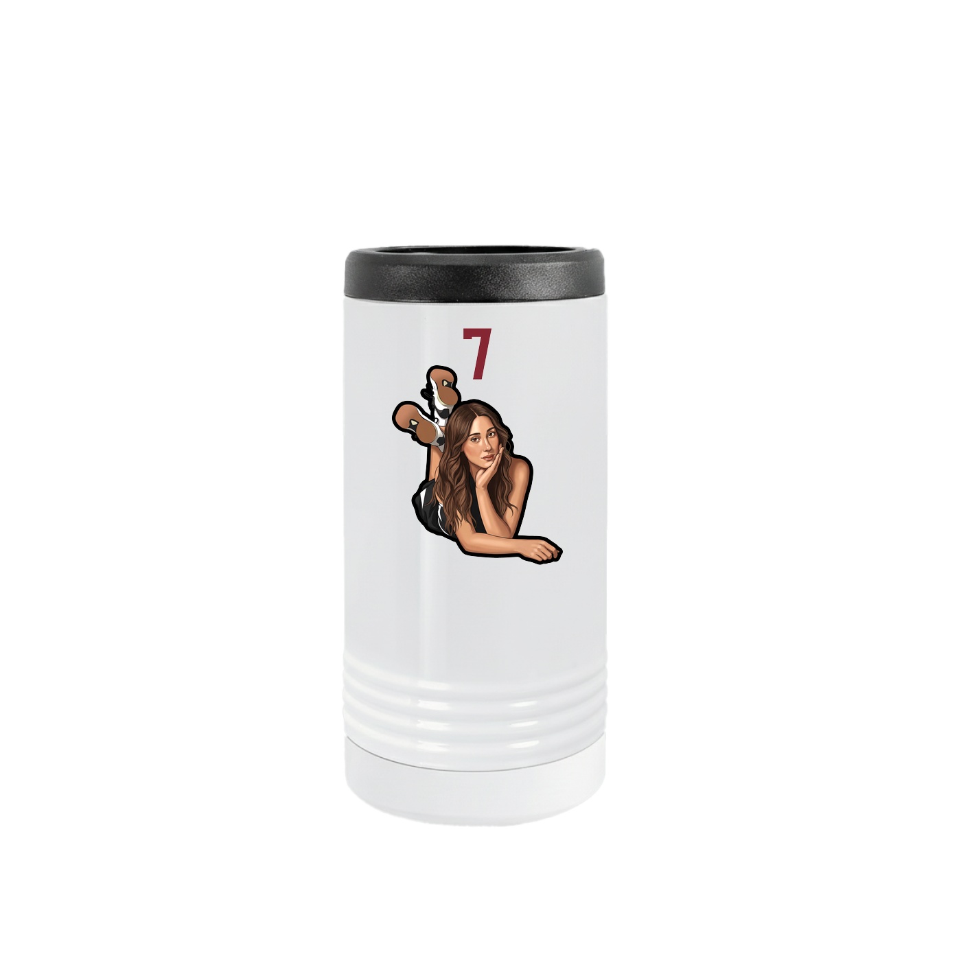 Slim Beverage Holder — Number Top in White