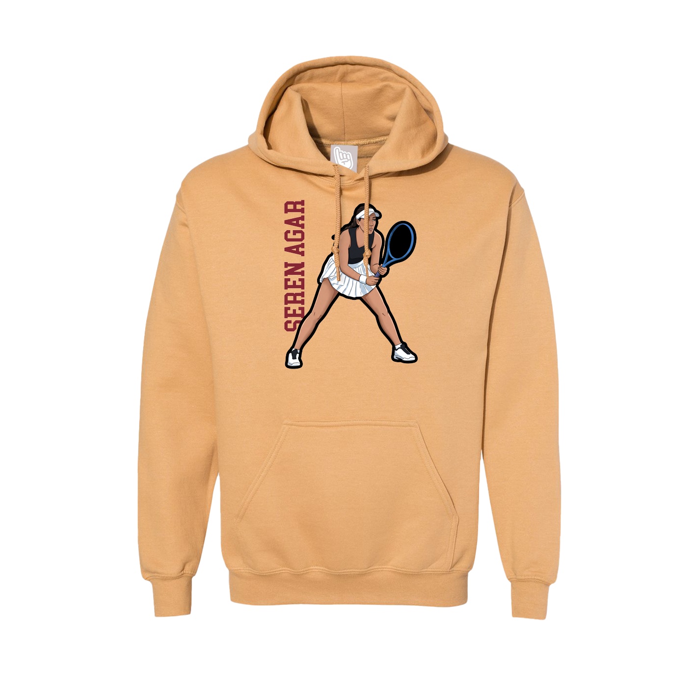 Hoodie — Name Vertical in Vegas Gold