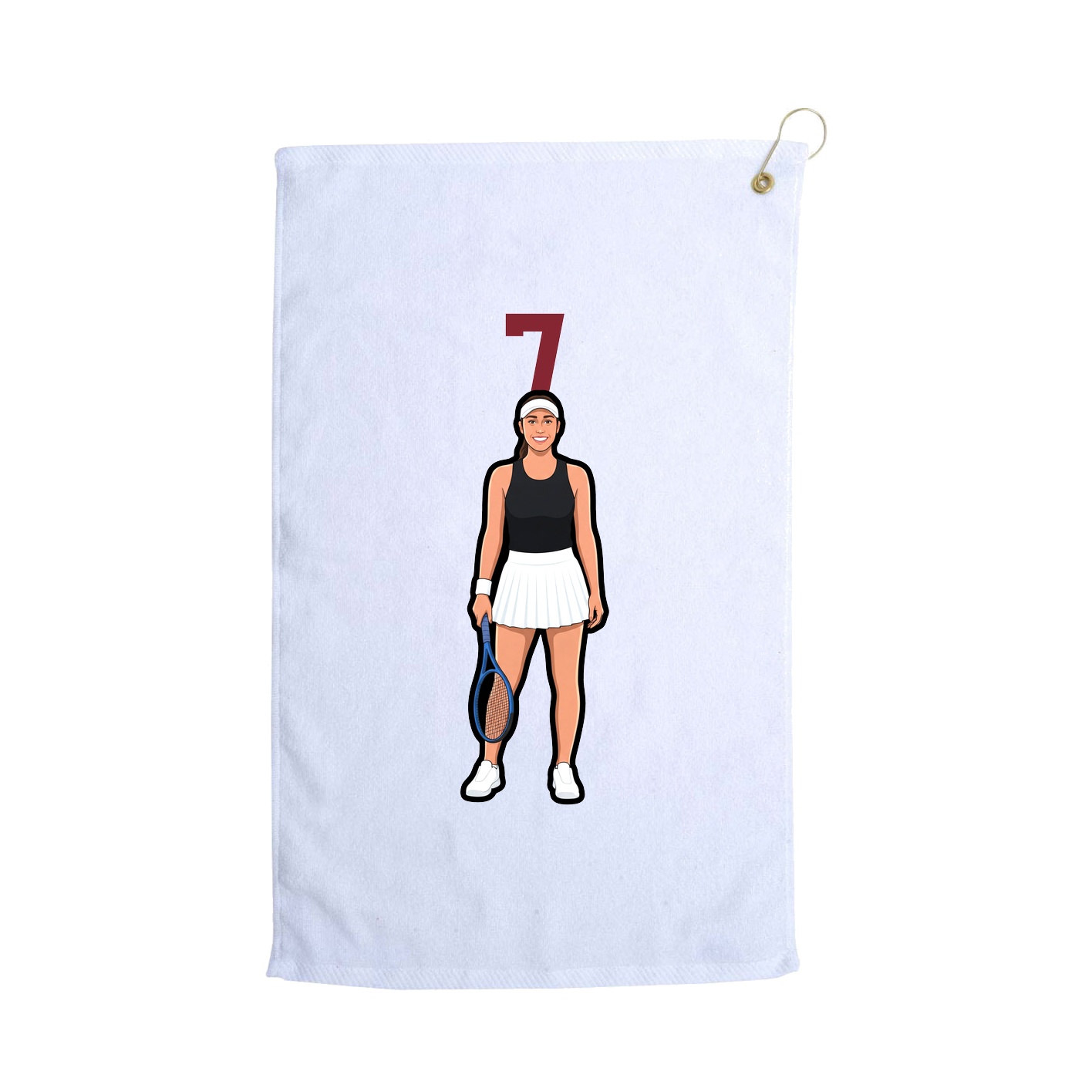 Golf Towel — Number Top in White