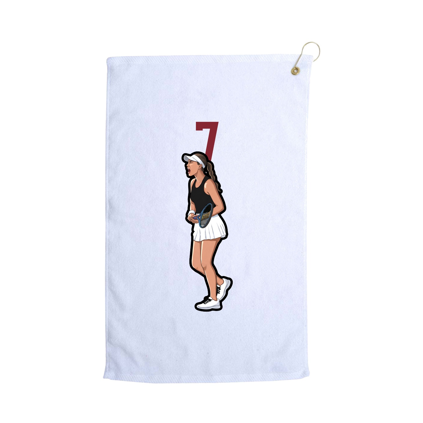 Golf Towel — Number Top in White