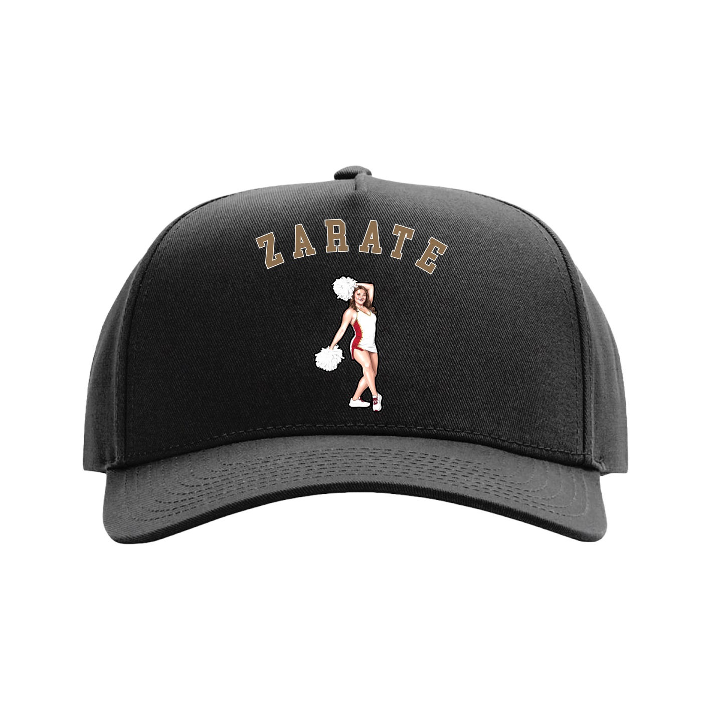 Full Fabric Five-Panel Champ Cap — Shirsey Arch in Black