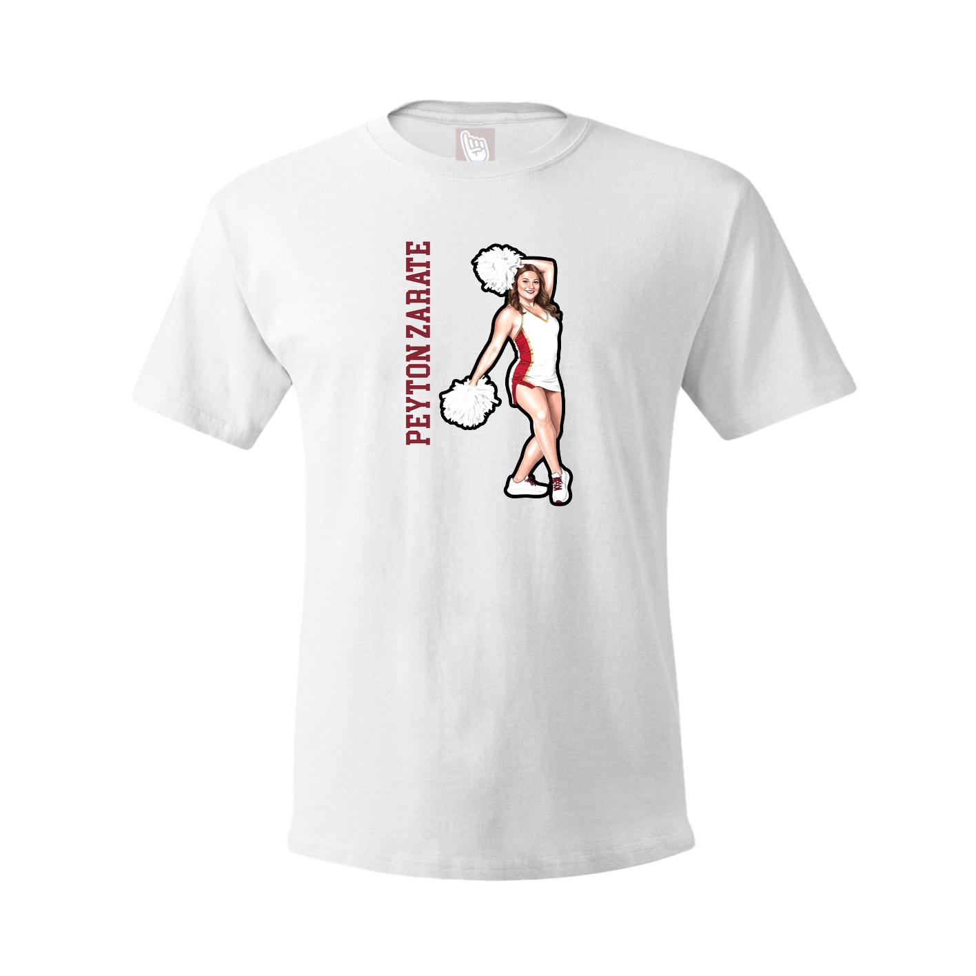 Youth Tee — Name Vertical in White