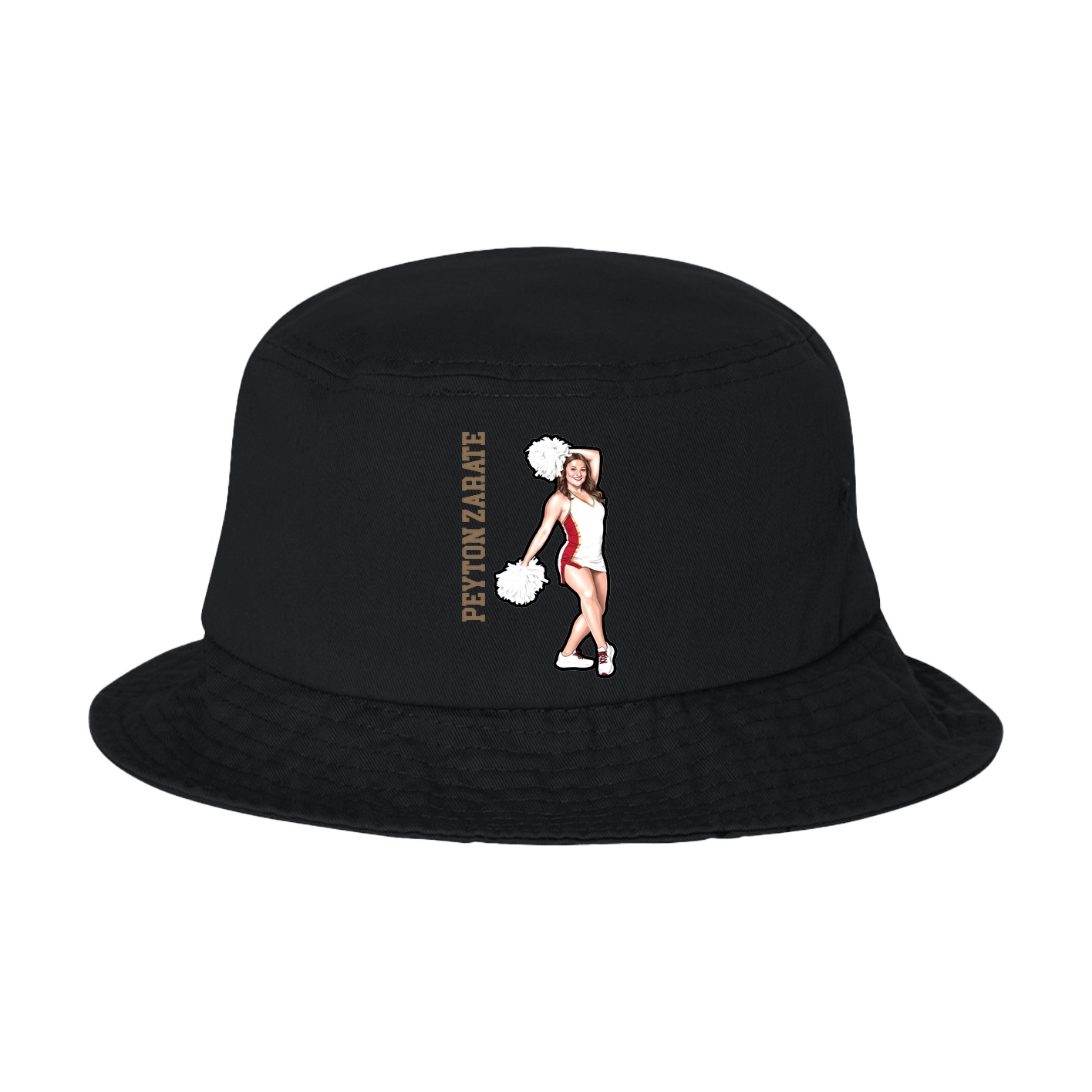 Bucket Cap — Name Vertical in Black