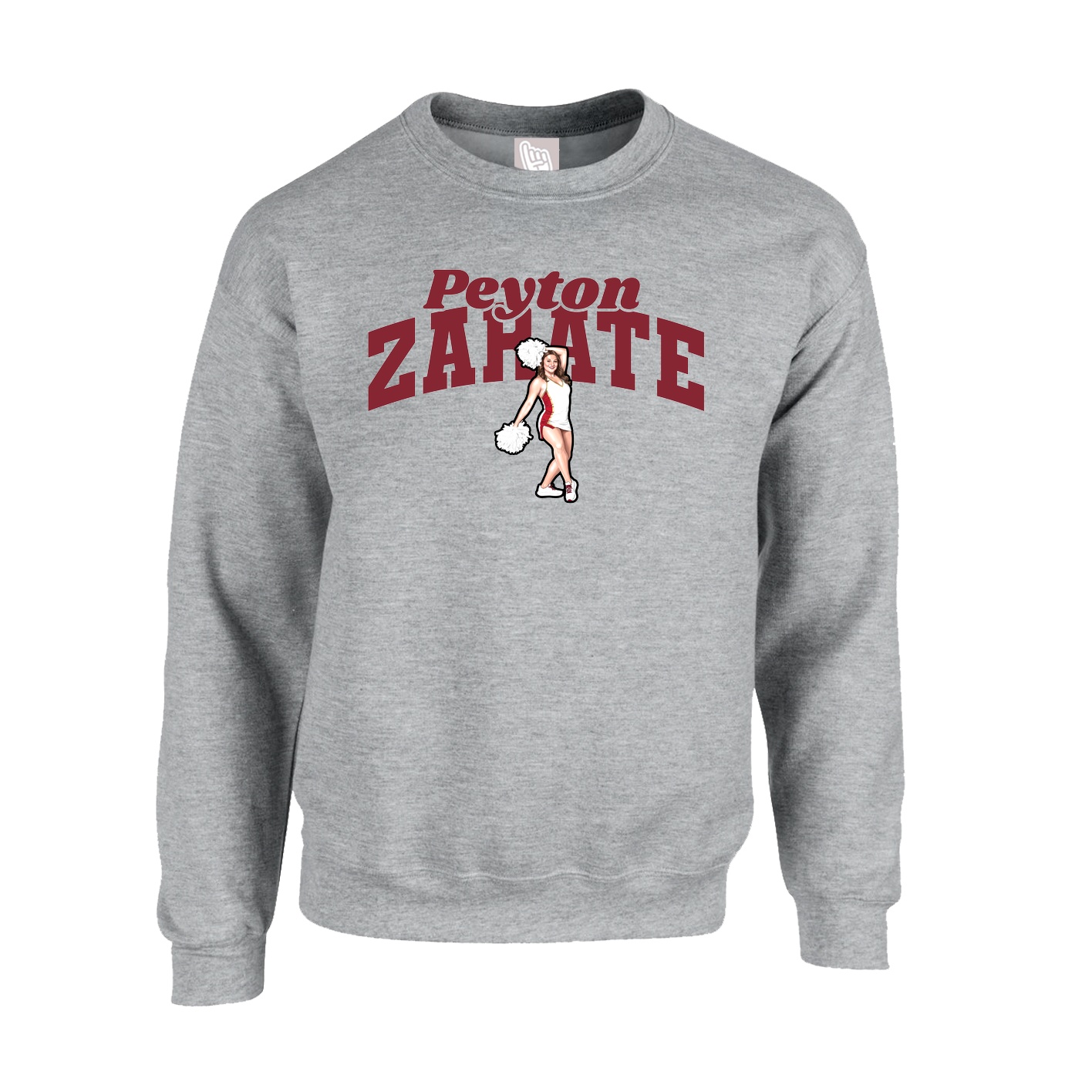 Fleece Crew — Signature Arch in Grey
