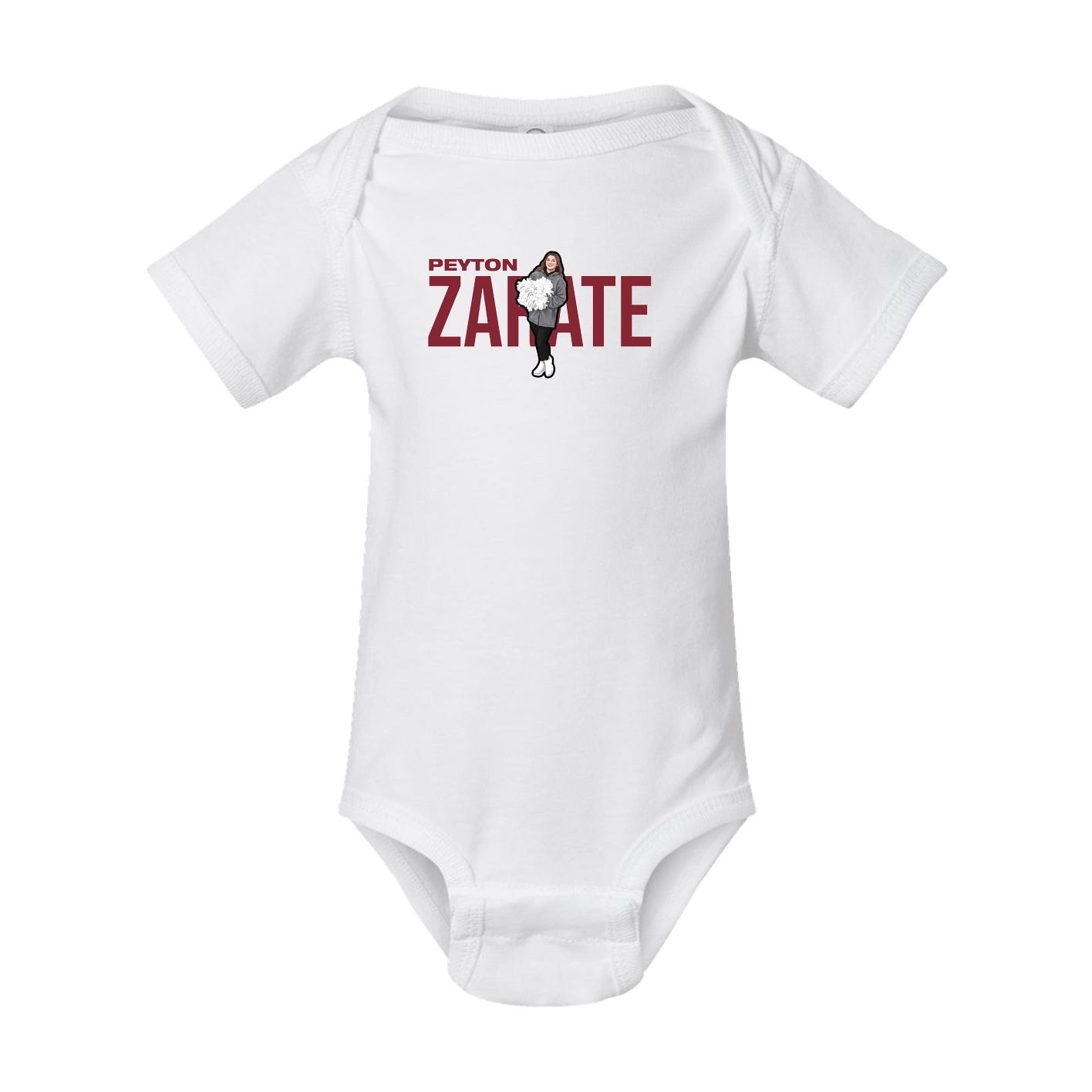Baby Onesie — Player Name in White