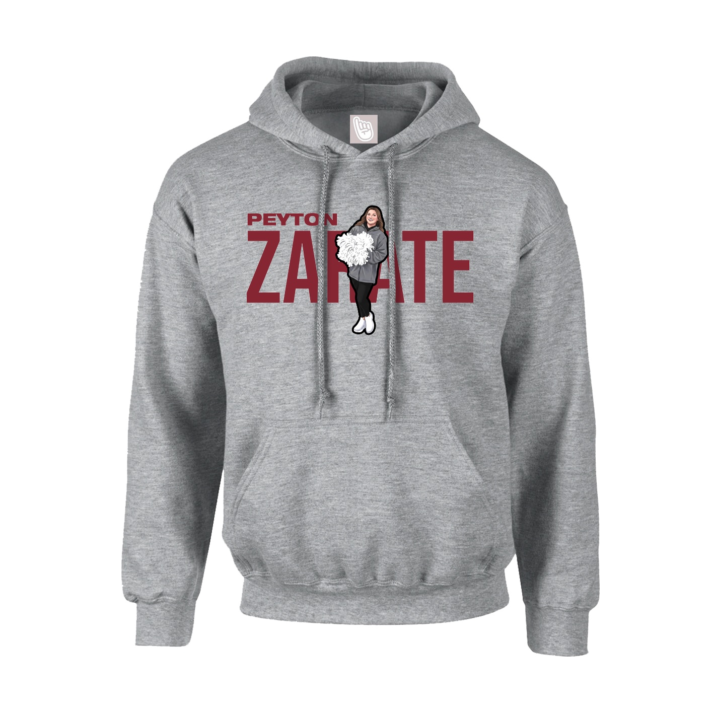 Hoodie — Player Name in Grey