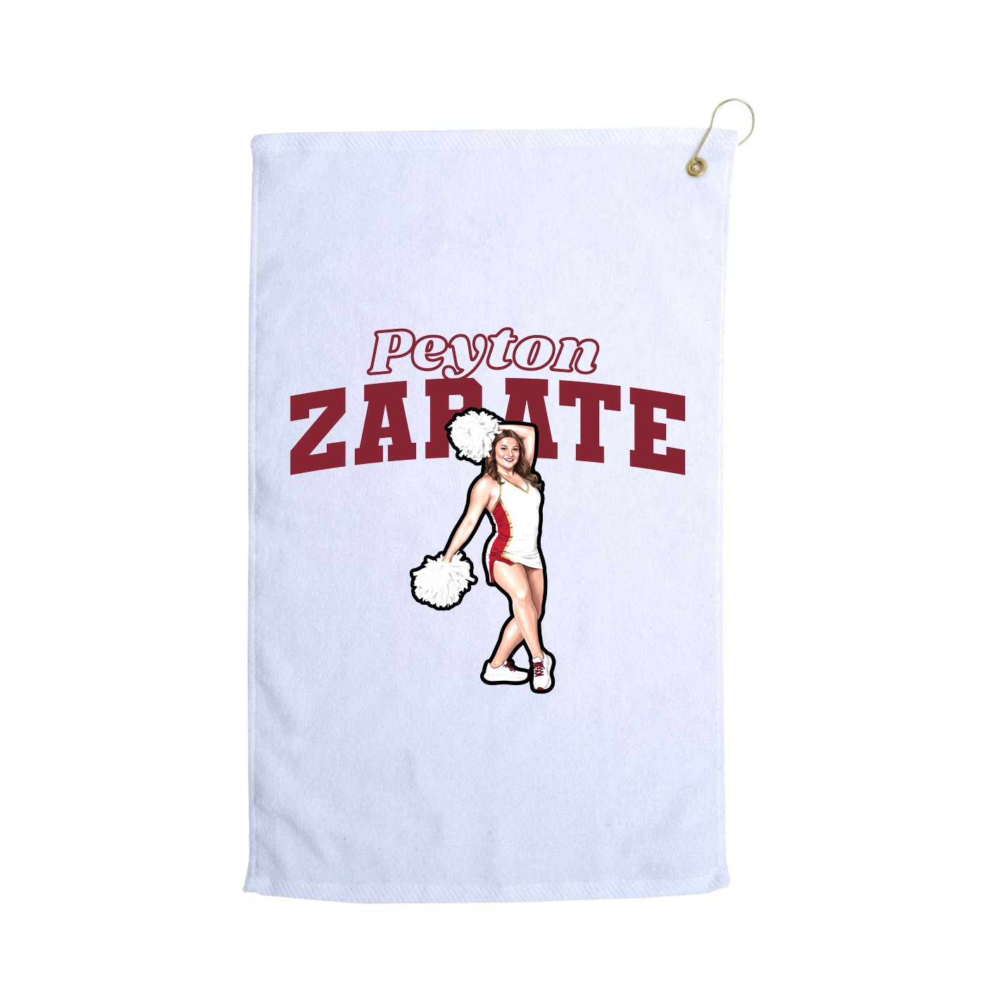Golf Towel — Name Arch in White