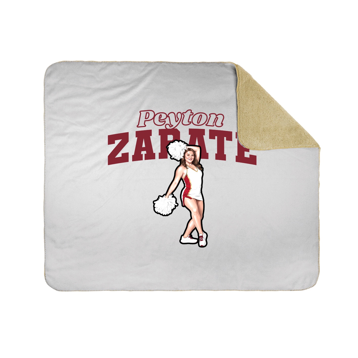 Throw Blanket — Name Arch in White