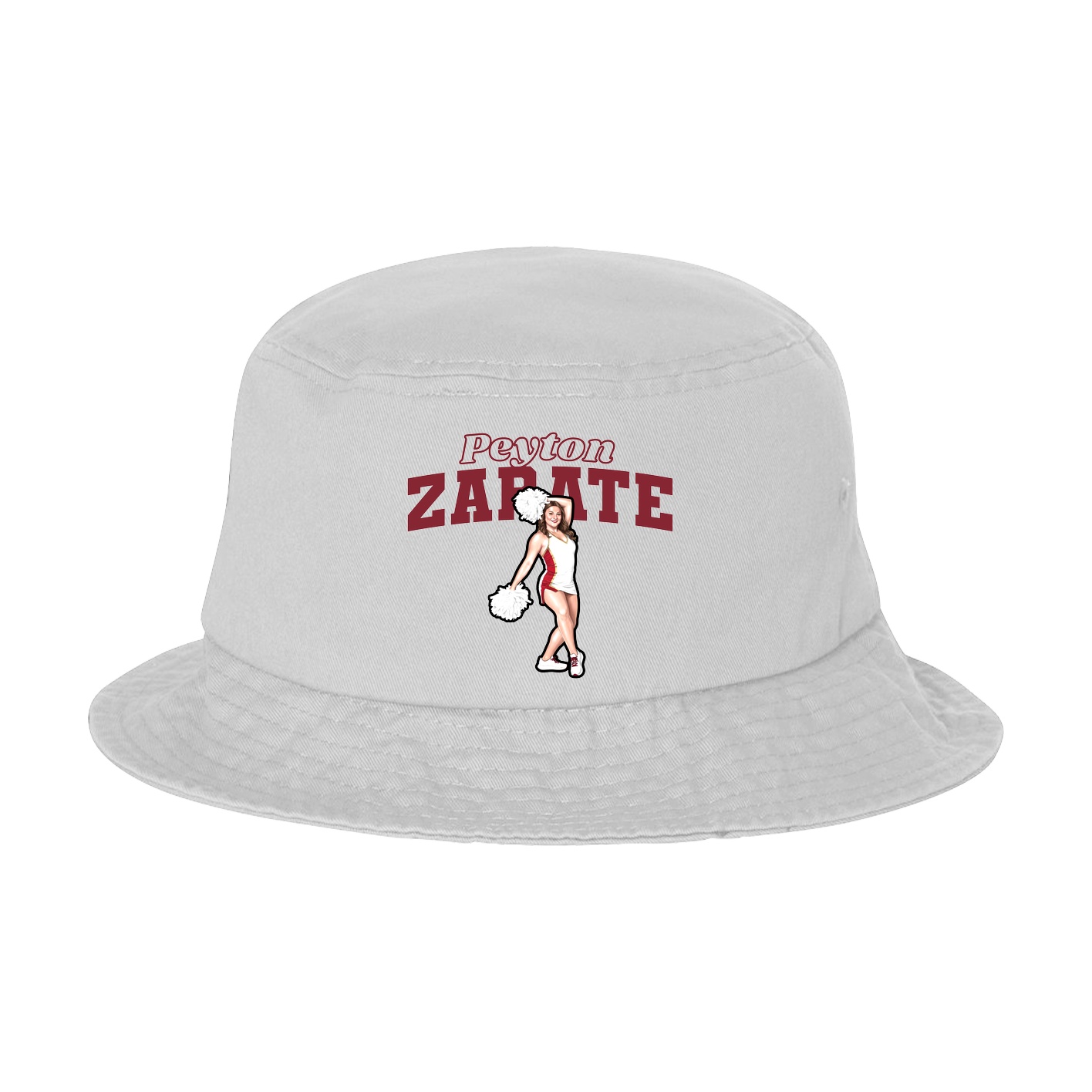 Bucket Cap — Name Arch in White