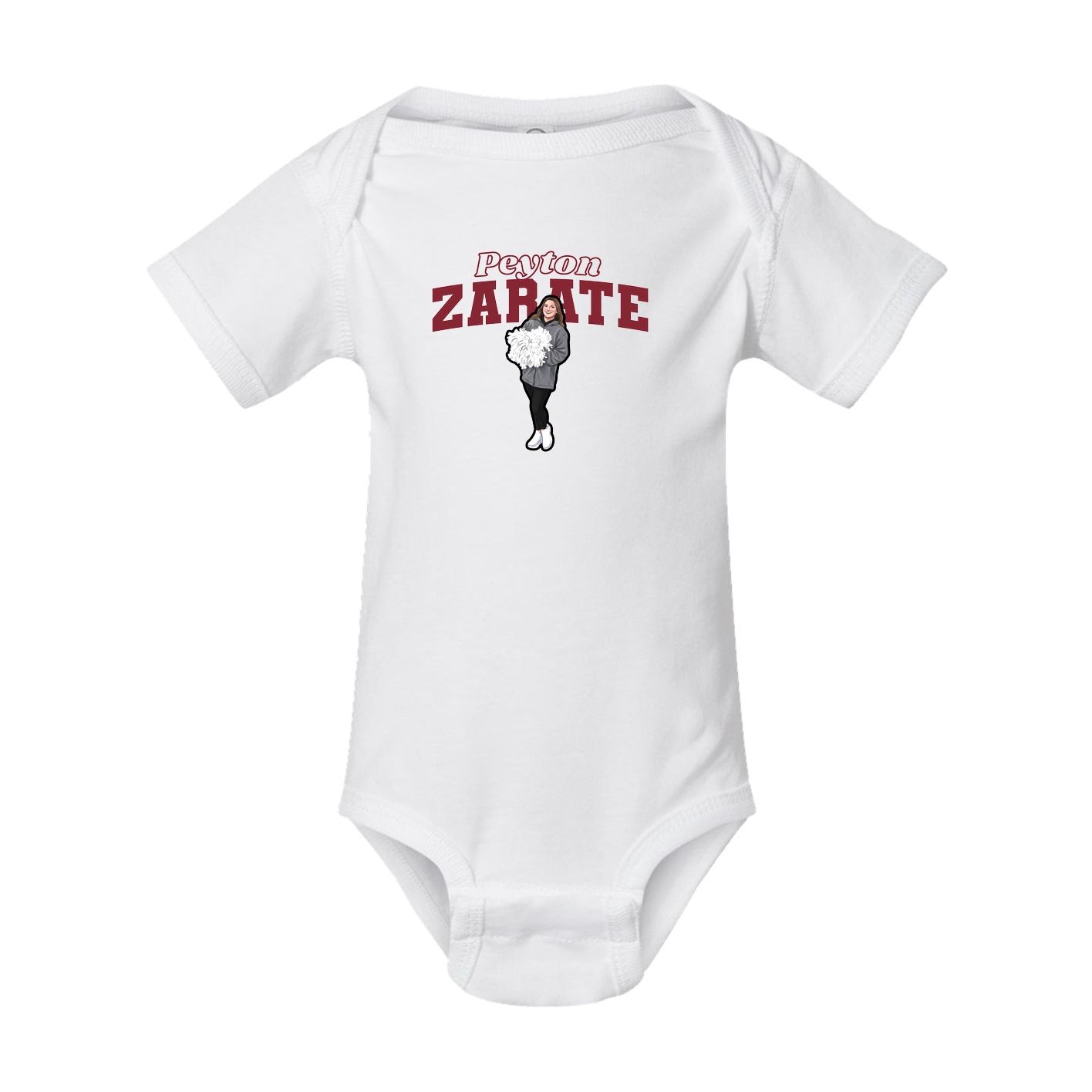 Baby Onesie — Name Arch in White