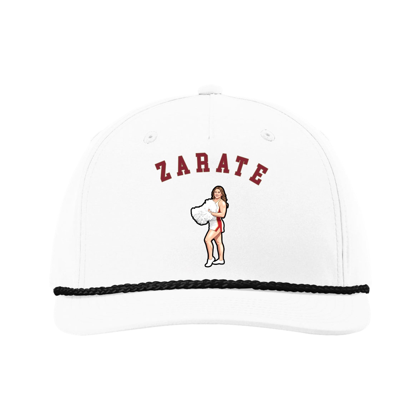 Five-Panel Classic Rope Cap — Shirsey Arch in White