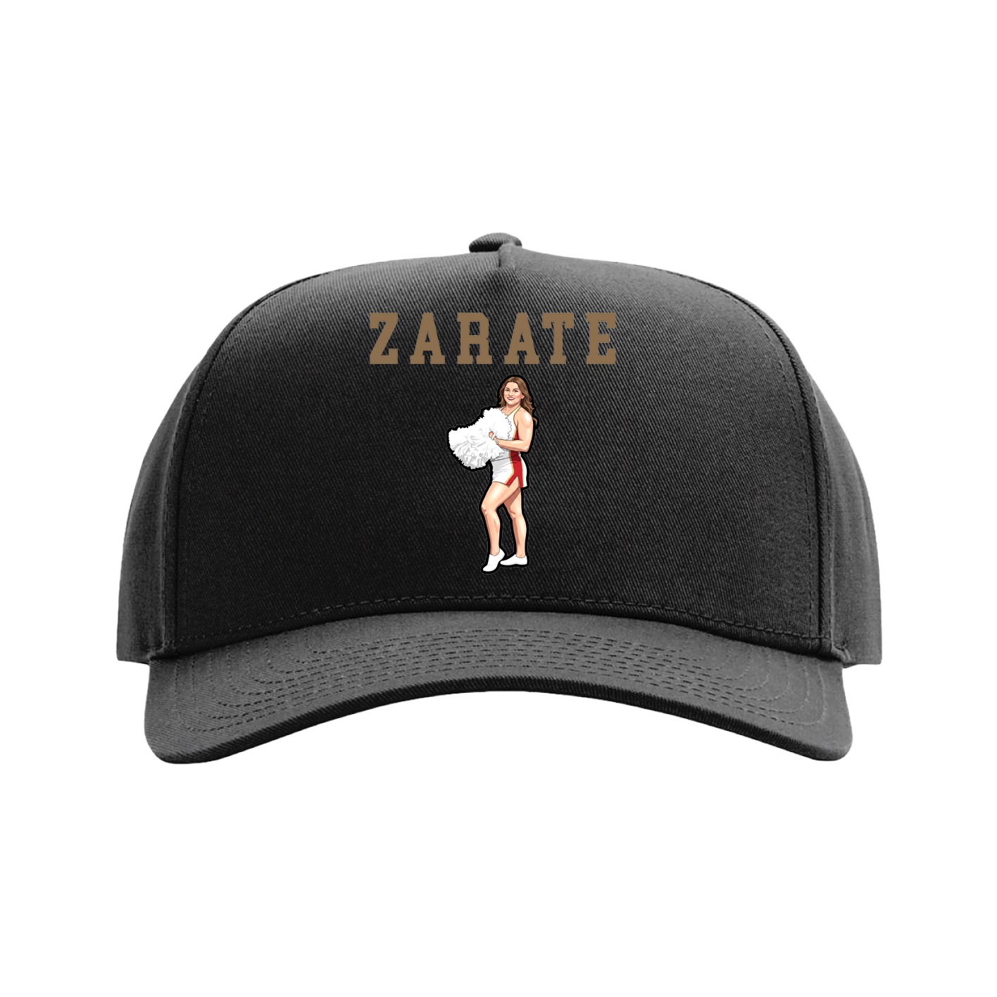 Full Fabric Five-Panel Champ Cap — Shirsey in Black