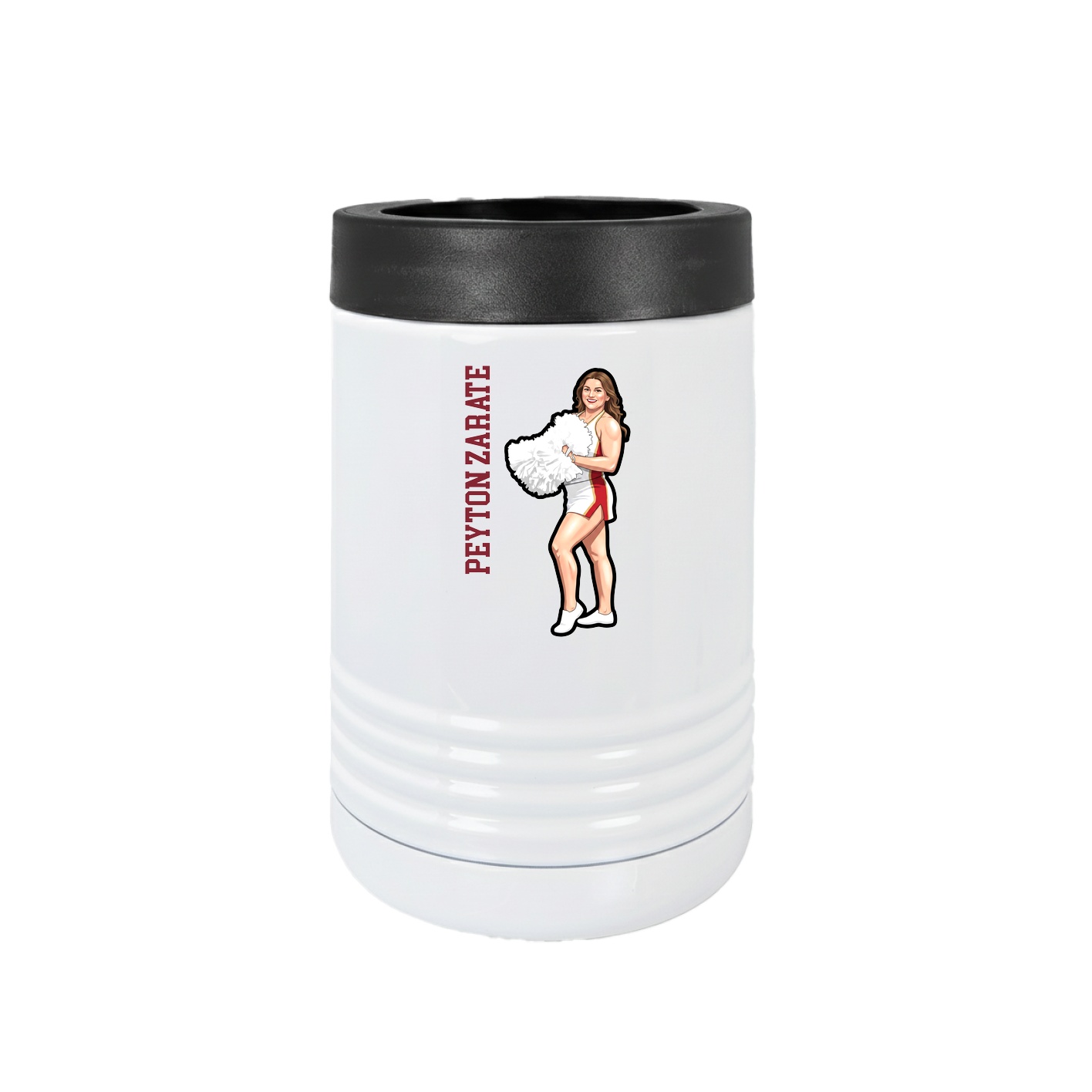 Beverage Holder — Name Vertical in White