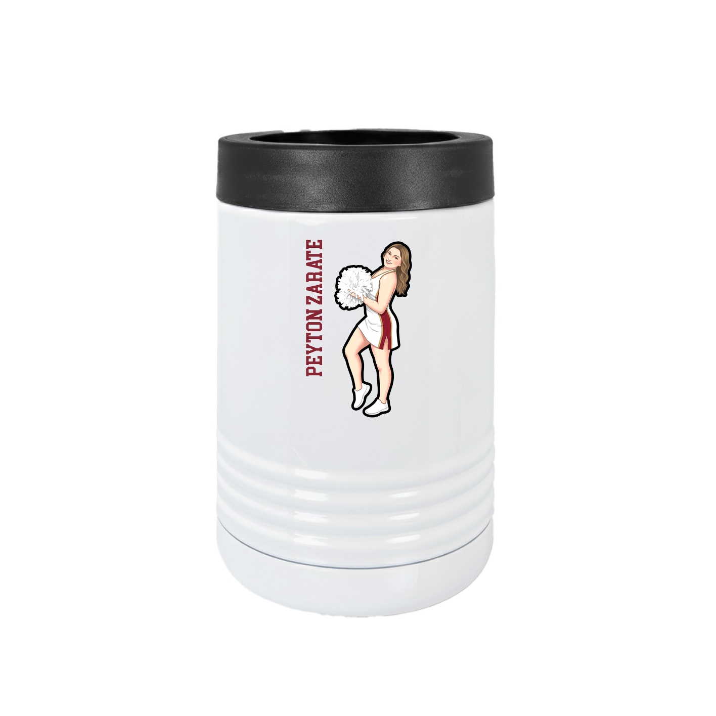 Beverage Holder — Name Vertical in White