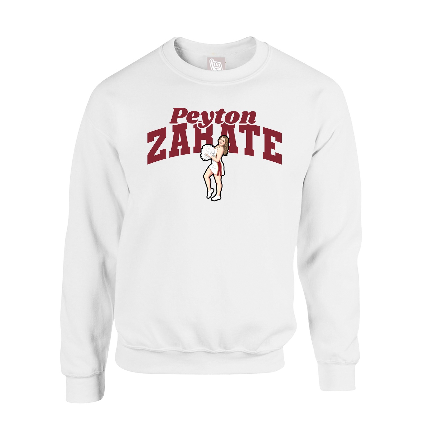 Fleece Crew — Signature Arch in White