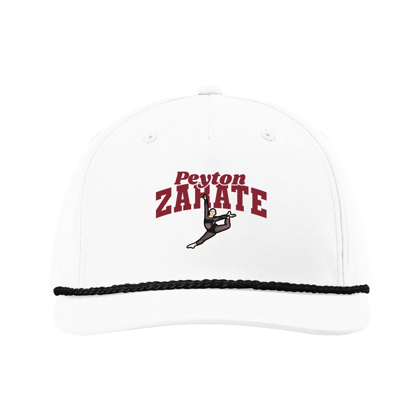 Five-Panel Classic Rope Cap — Signature Arch in White