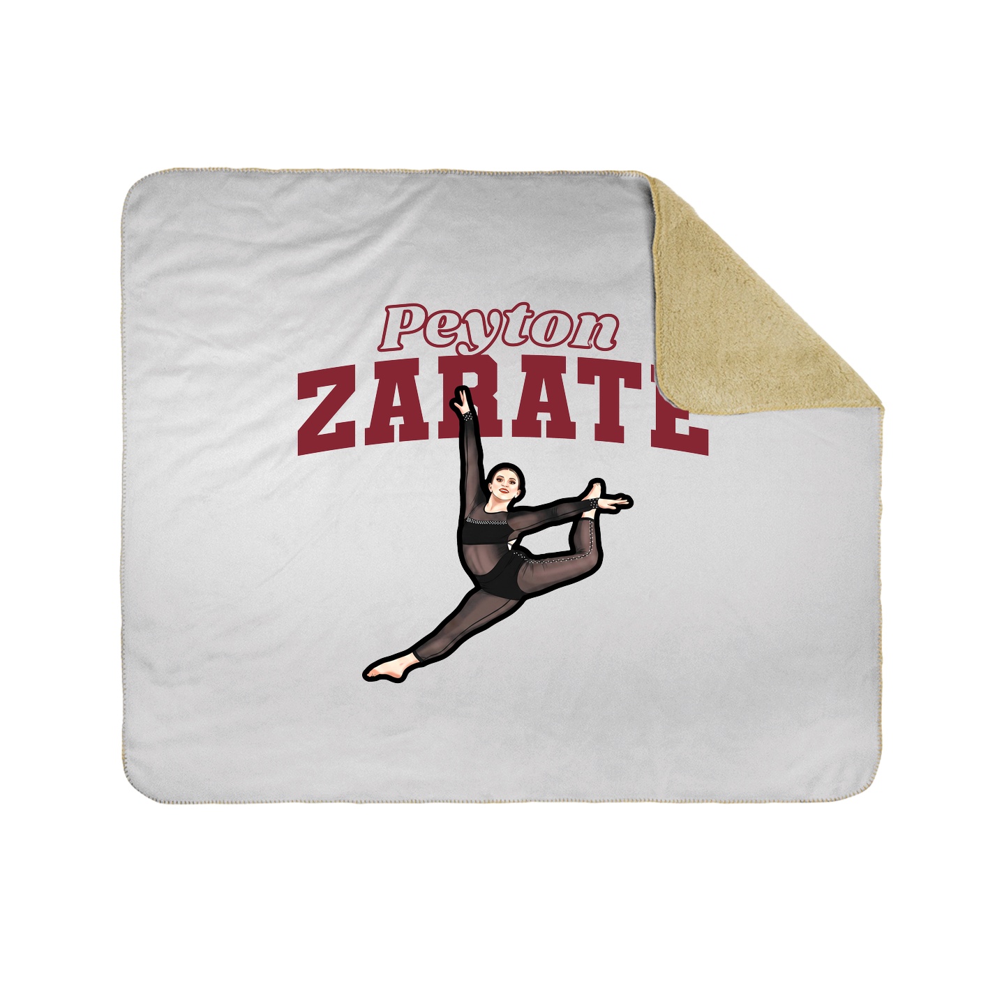 Throw Blanket — Name Arch in White