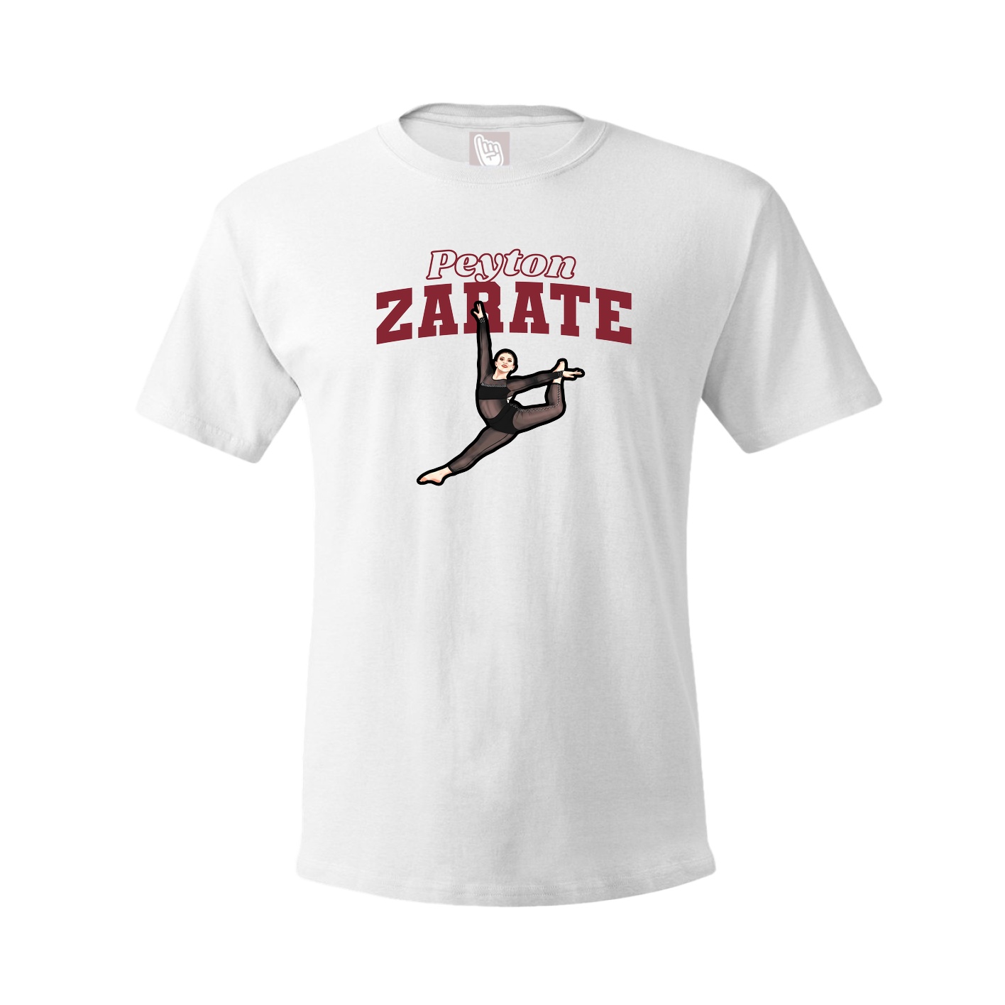 Youth Tee — Name Arch in White