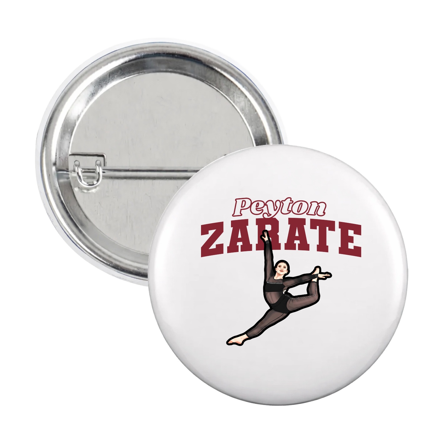 Game Day Button — Name Arch in White