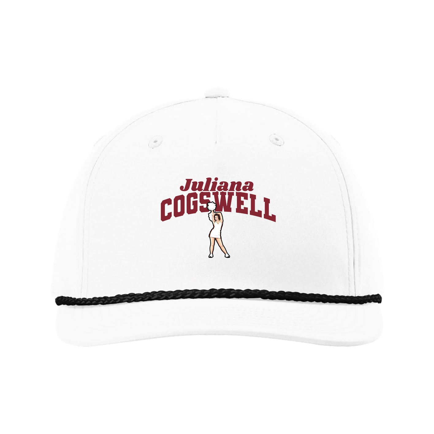 Five-Panel Classic Rope Cap — Signature Arch in White