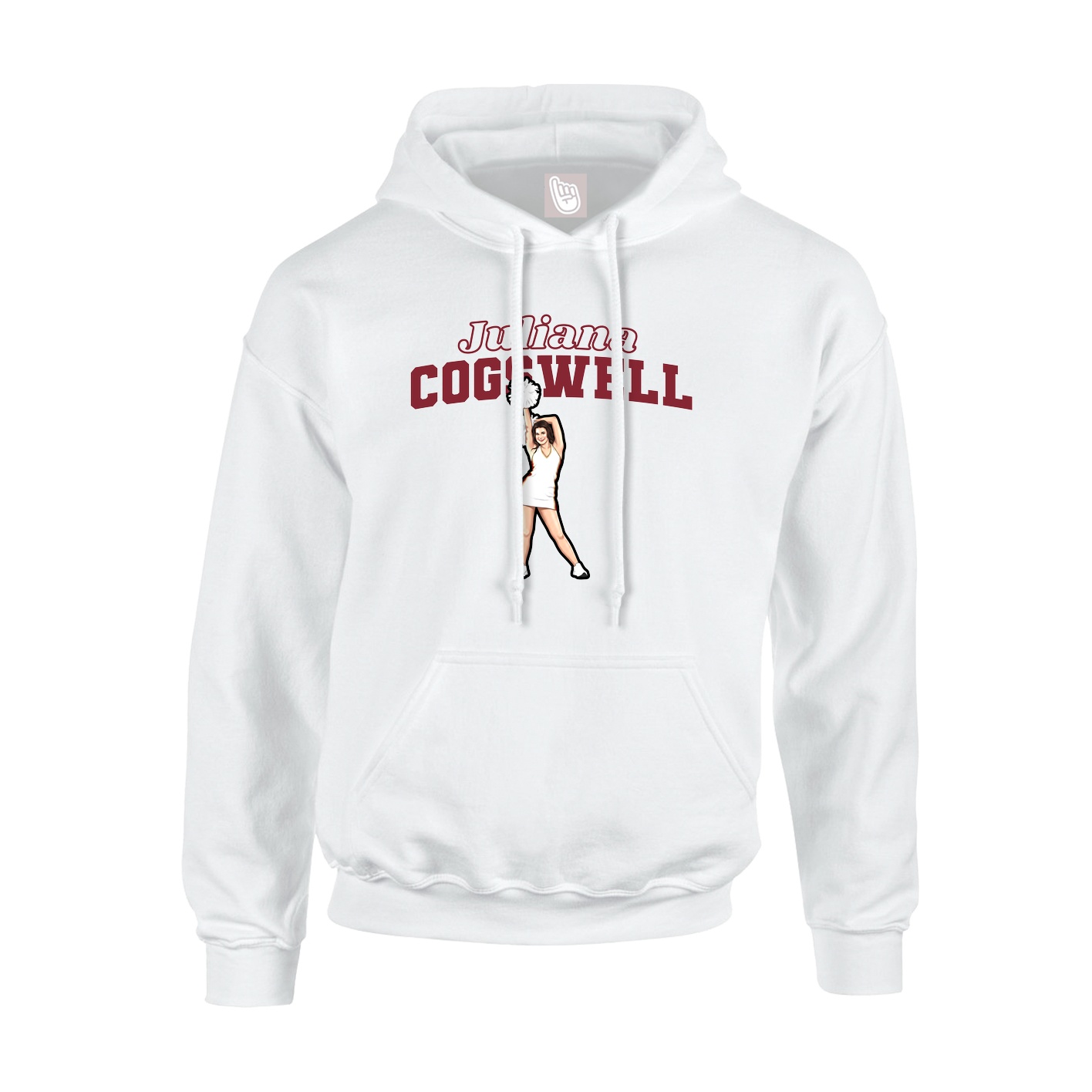 Youth Hoodie — Name Arch in White