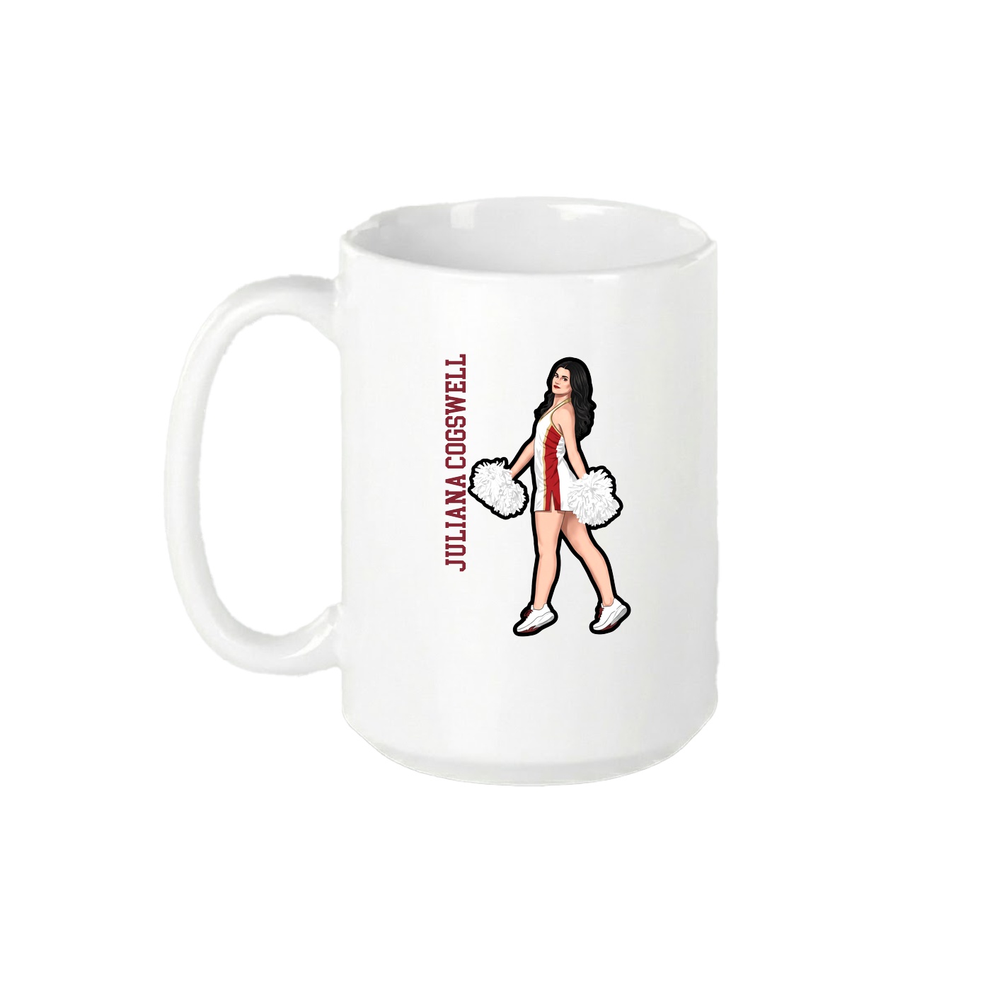 15oz Coffee Mug — Name Vertical in White