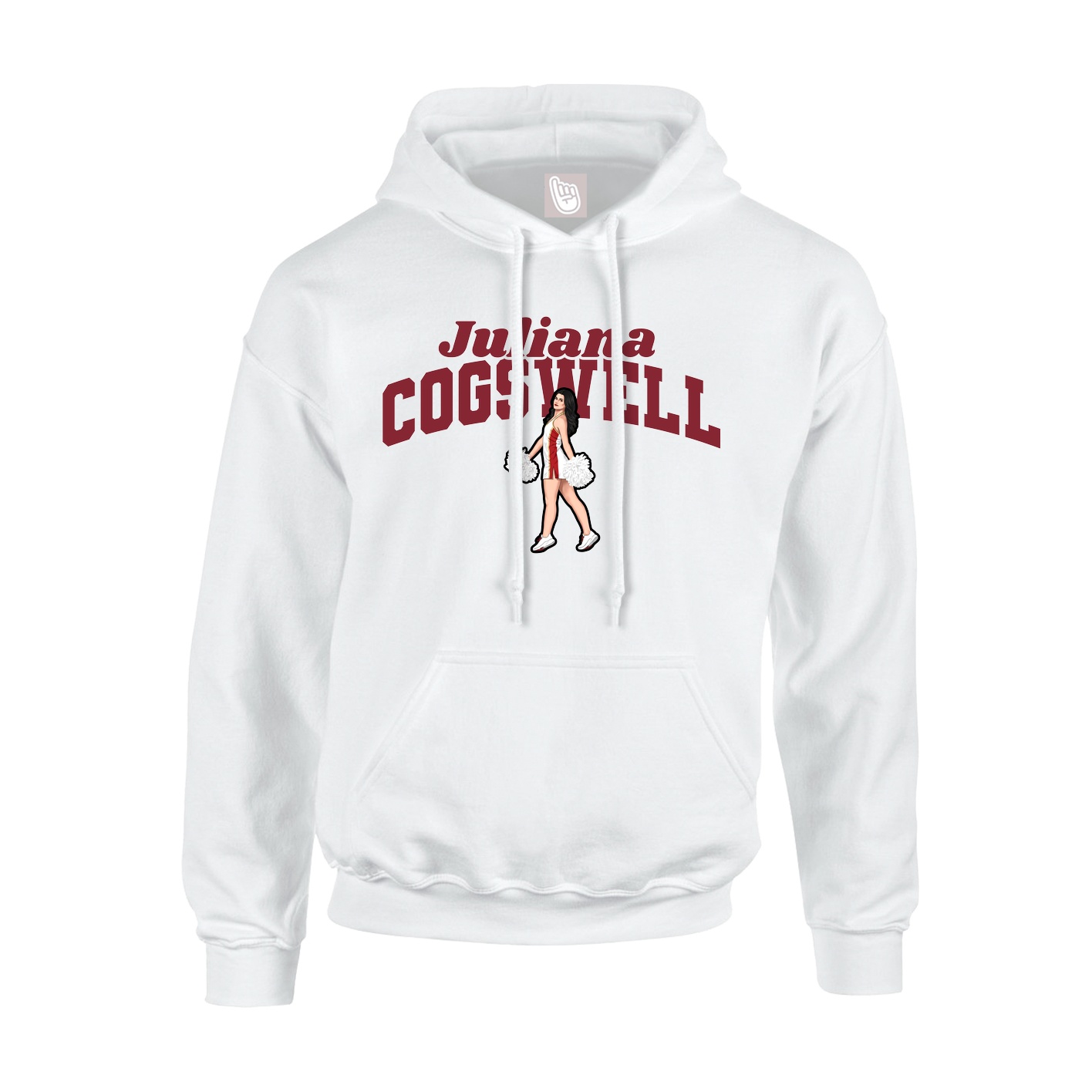 Youth Hoodie — Signature Arch in White