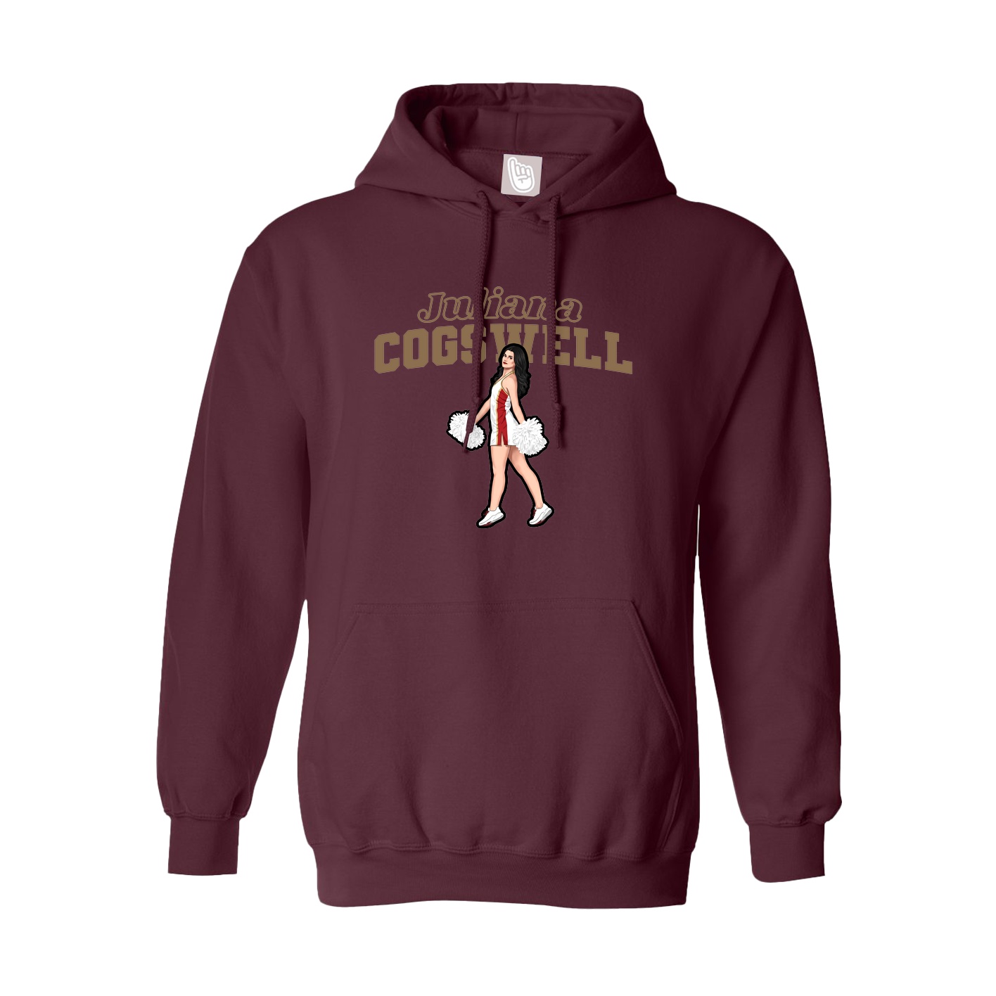 Youth Hoodie — Name Arch in Maroon