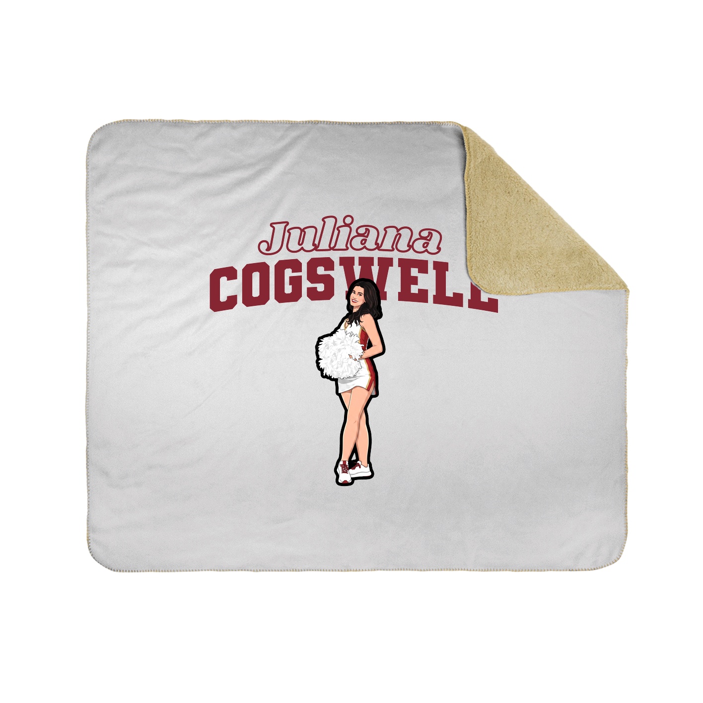 Throw Blanket — Name Arch in White