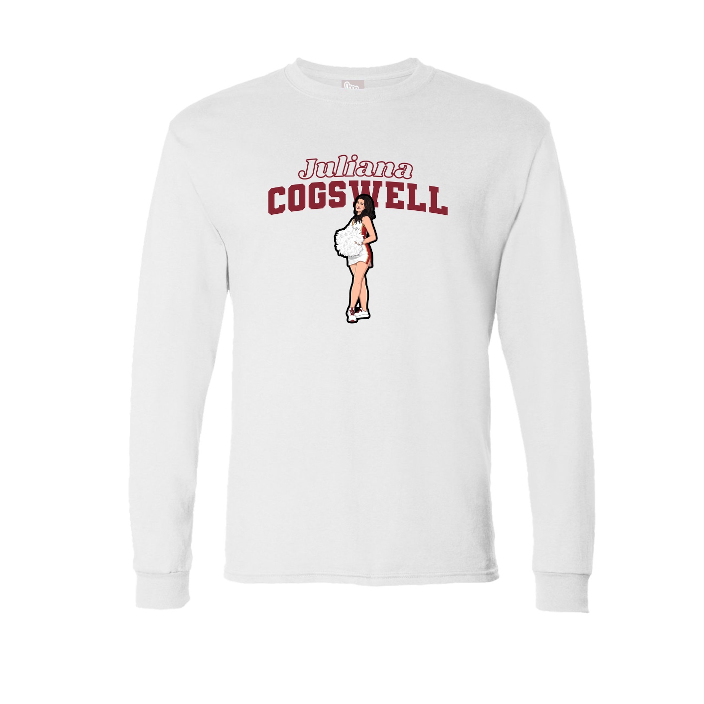 Long Sleeve Tee — Name Arch in White
