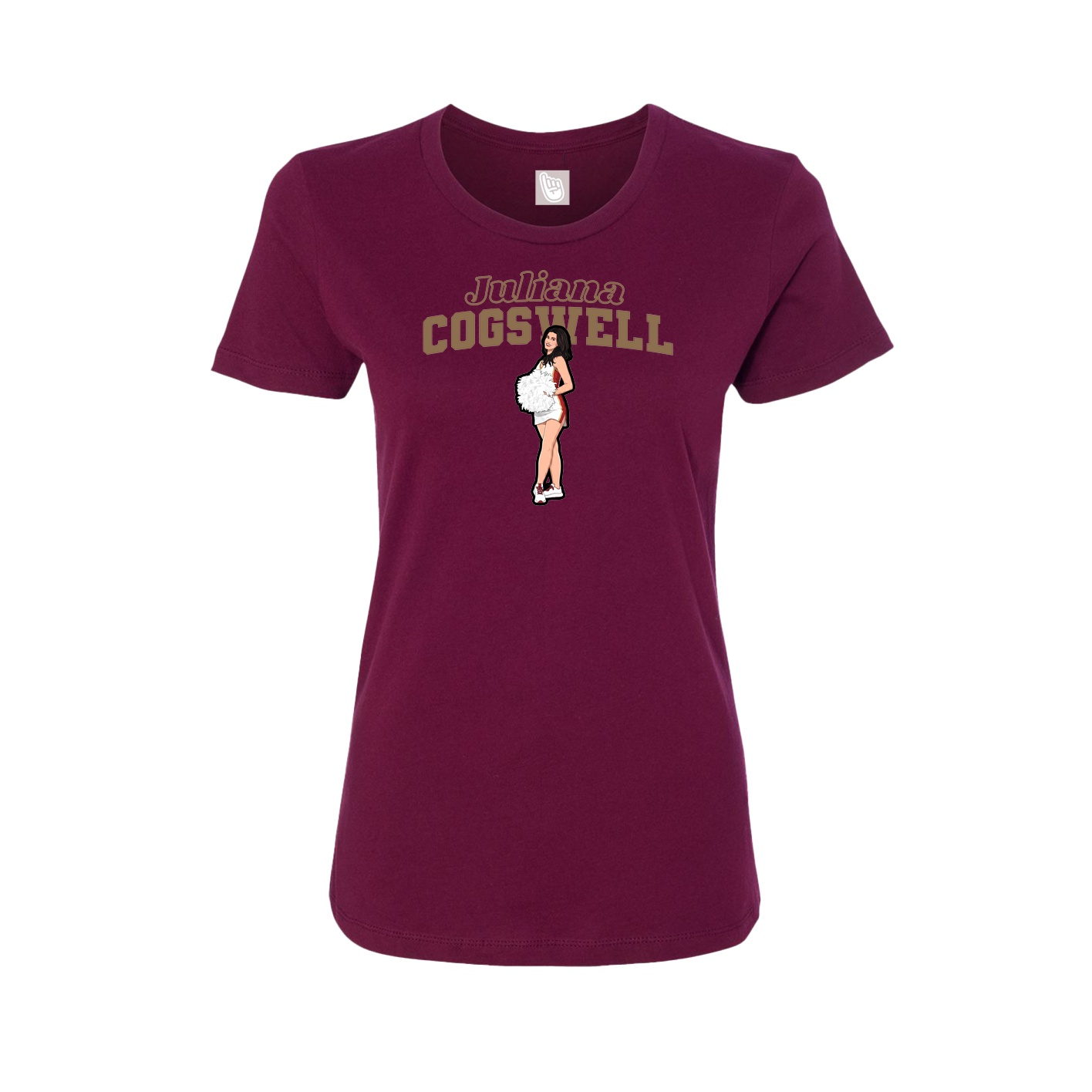 Womens Tee — Name Arch in Maroon