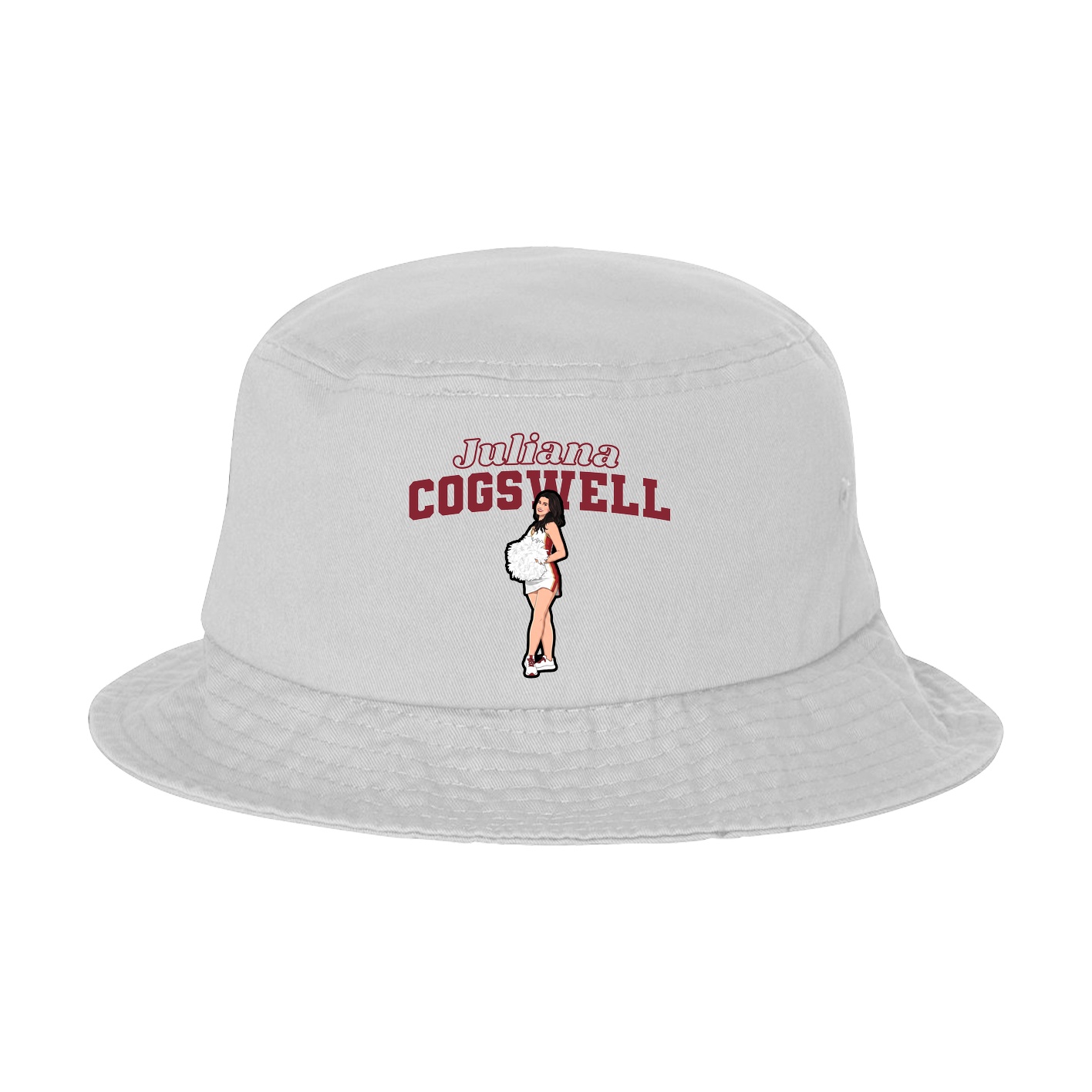 Bucket Cap — Name Arch in White