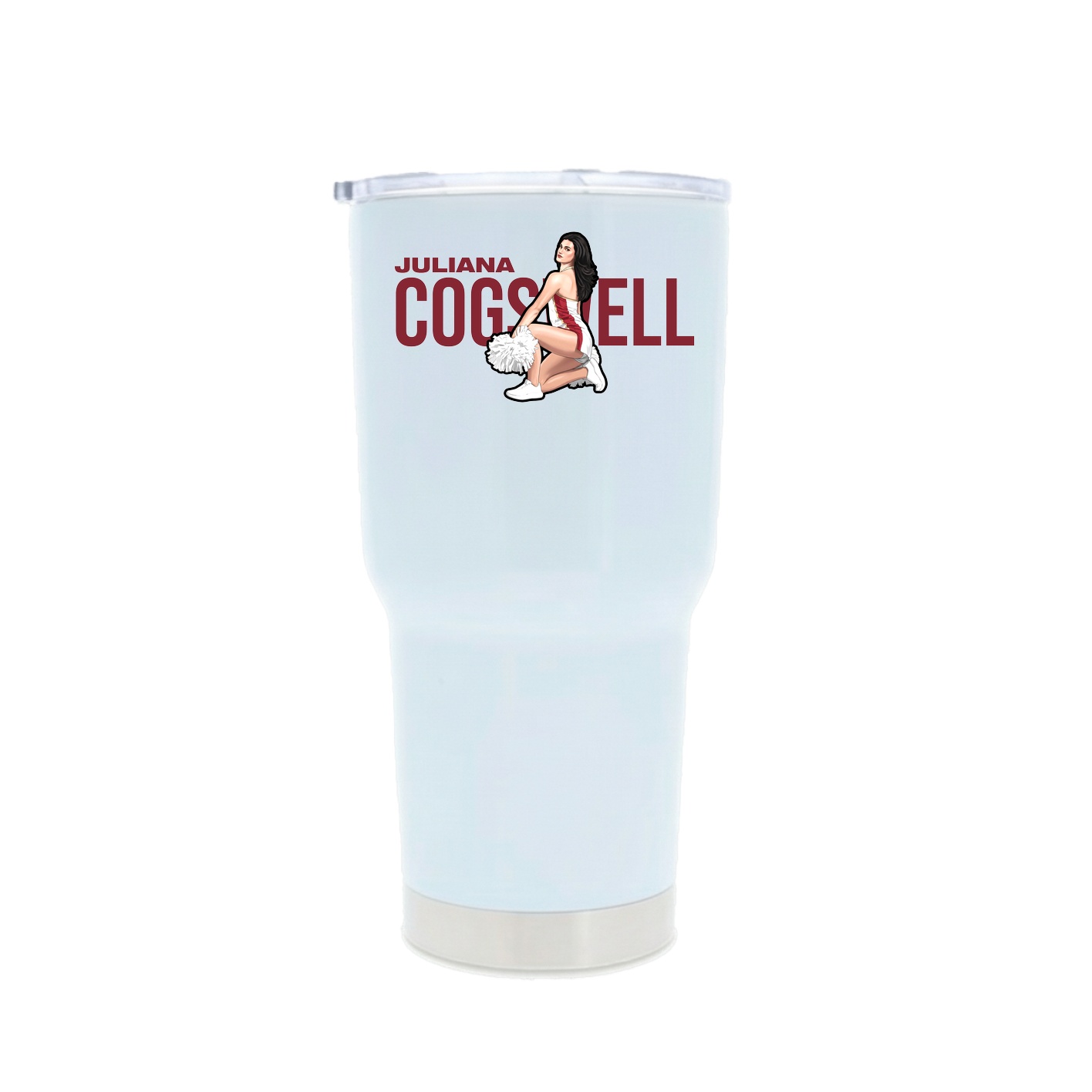 30oz Stainless Steel Tumbler — Player Name in White