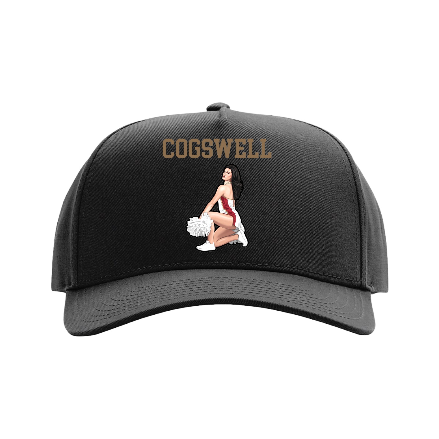 Full Fabric Five-Panel Champ Cap — Shirsey in Black