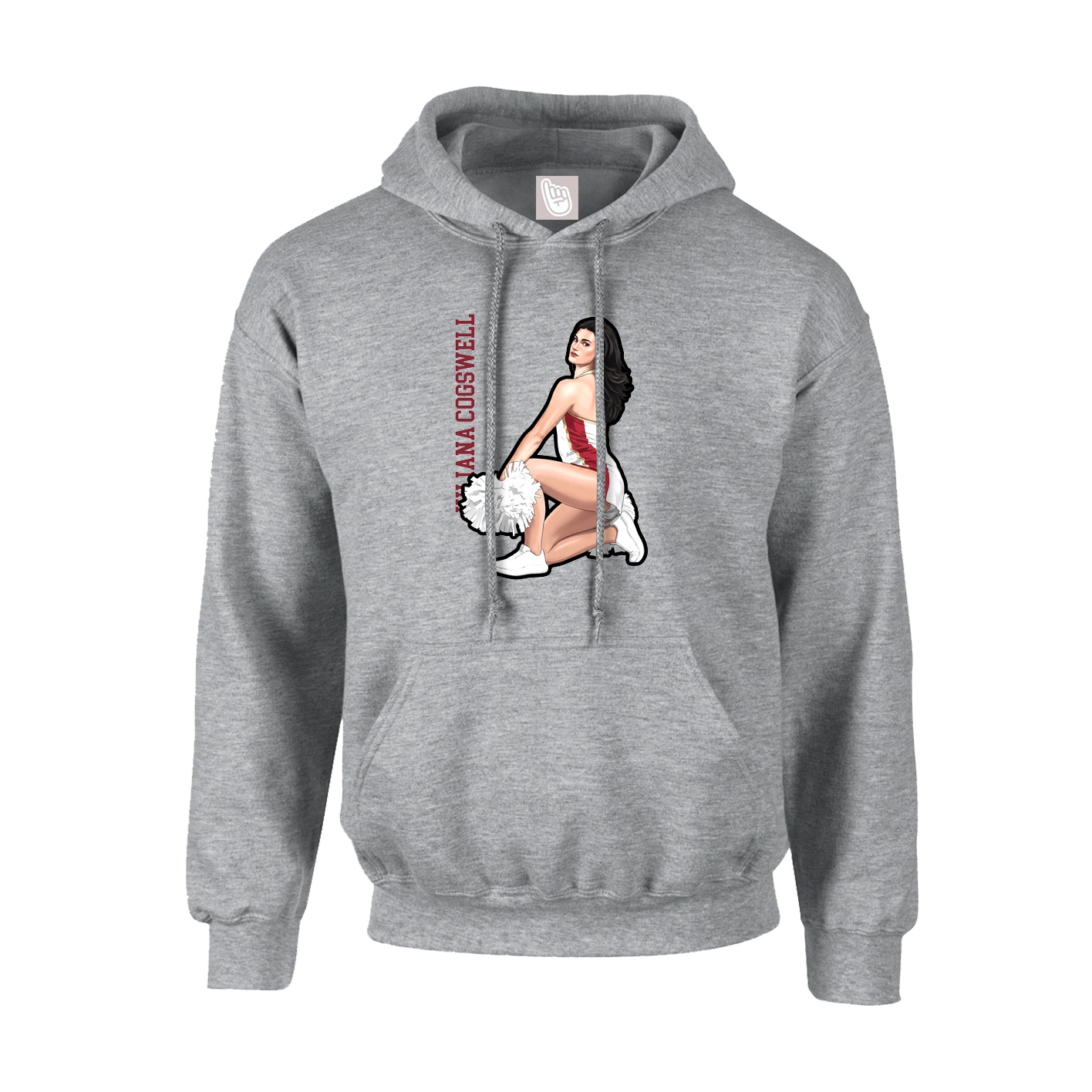Youth Hoodie — Name Vertical in Grey