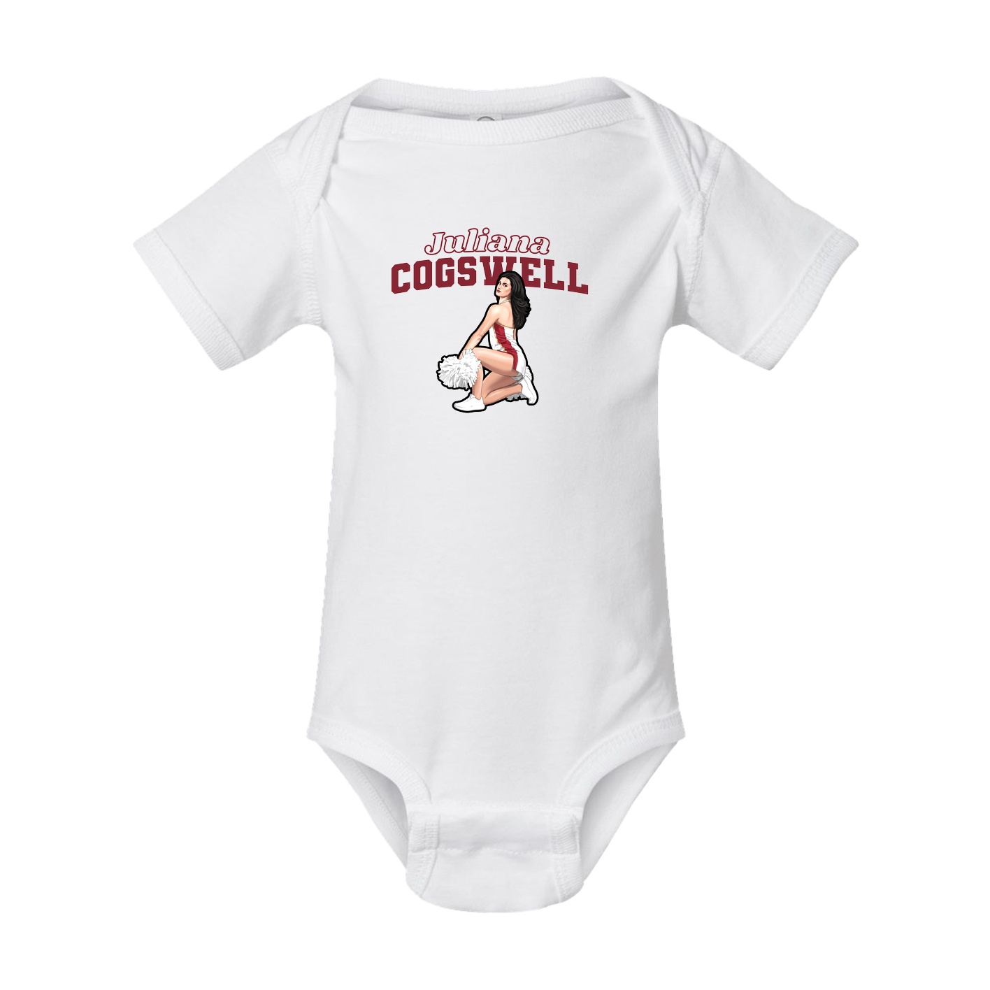 Baby Onesie — Name Arch in White