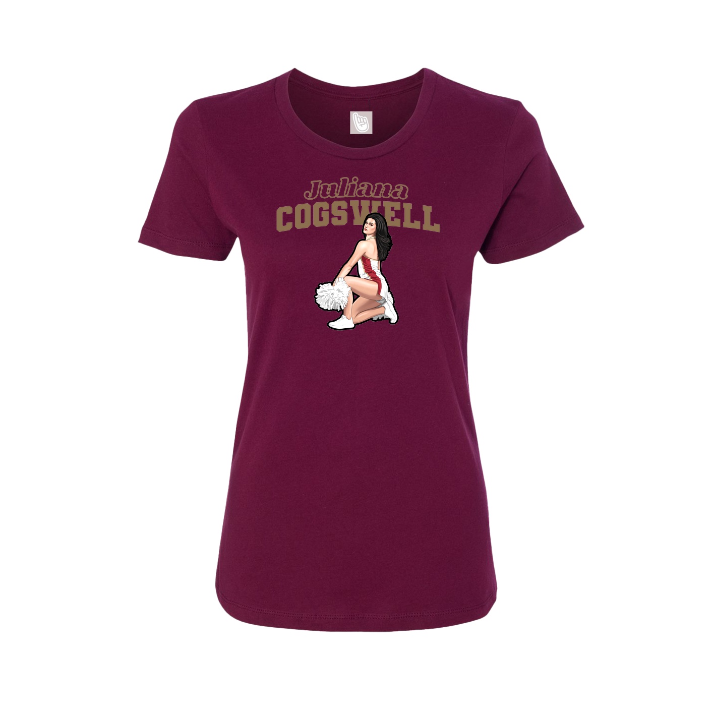 Womens Tee — Name Arch in Maroon