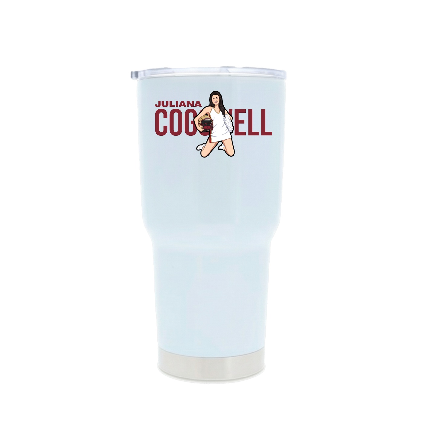 30oz Stainless Steel Tumbler — Player Name in White
