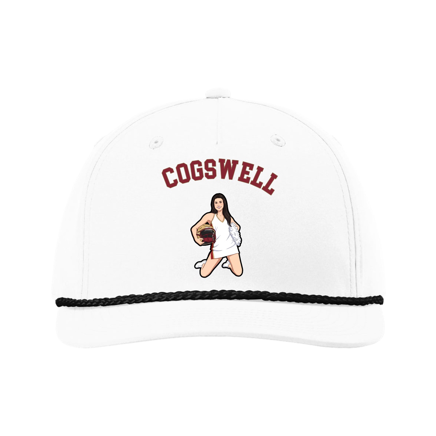 Five-Panel Classic Rope Cap — Shirsey Arch in White