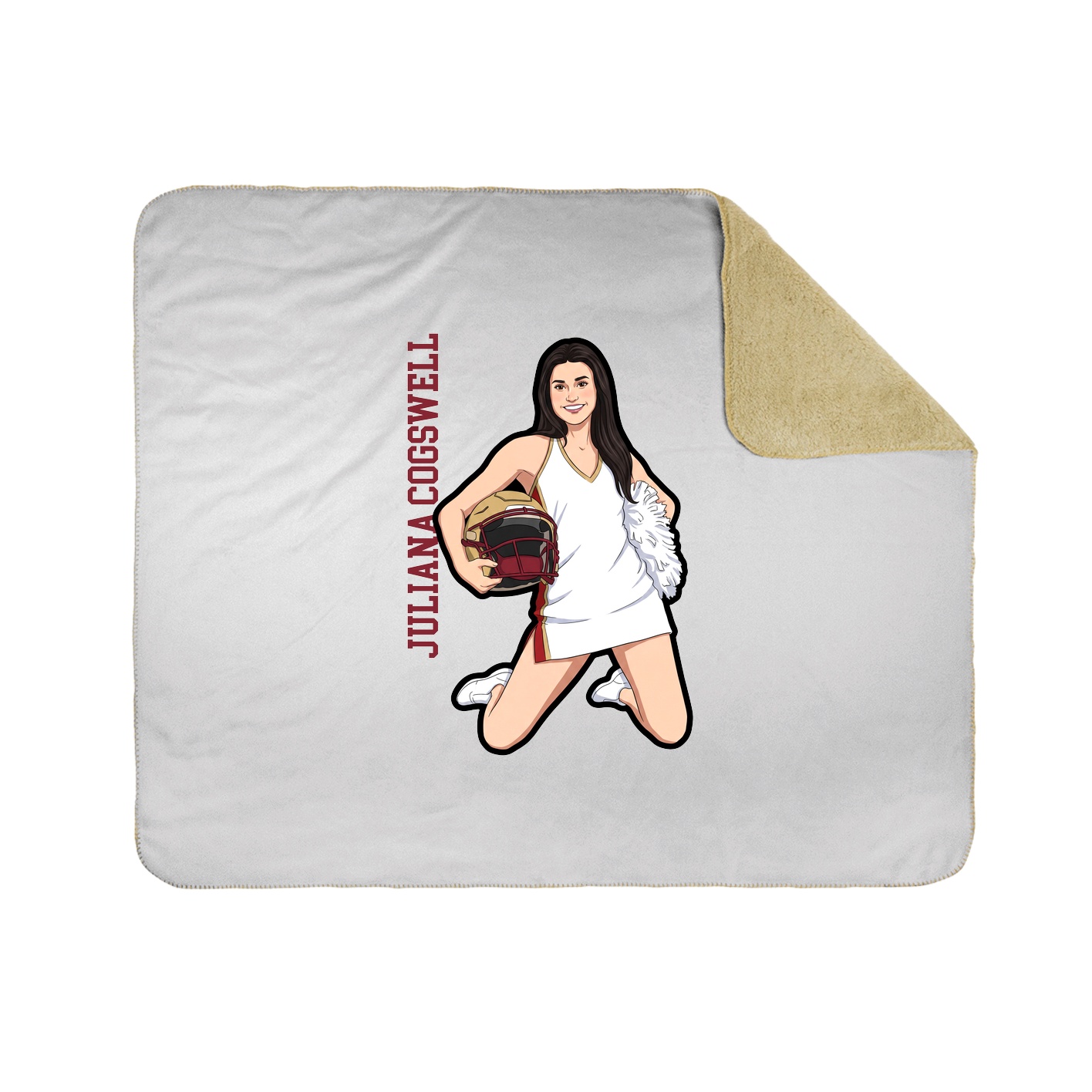 Throw Blanket — Name Vertical in White