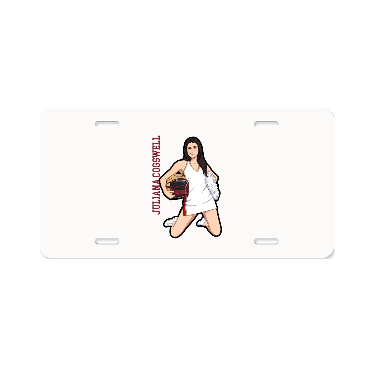 License Plate — Name Vertical in Classic