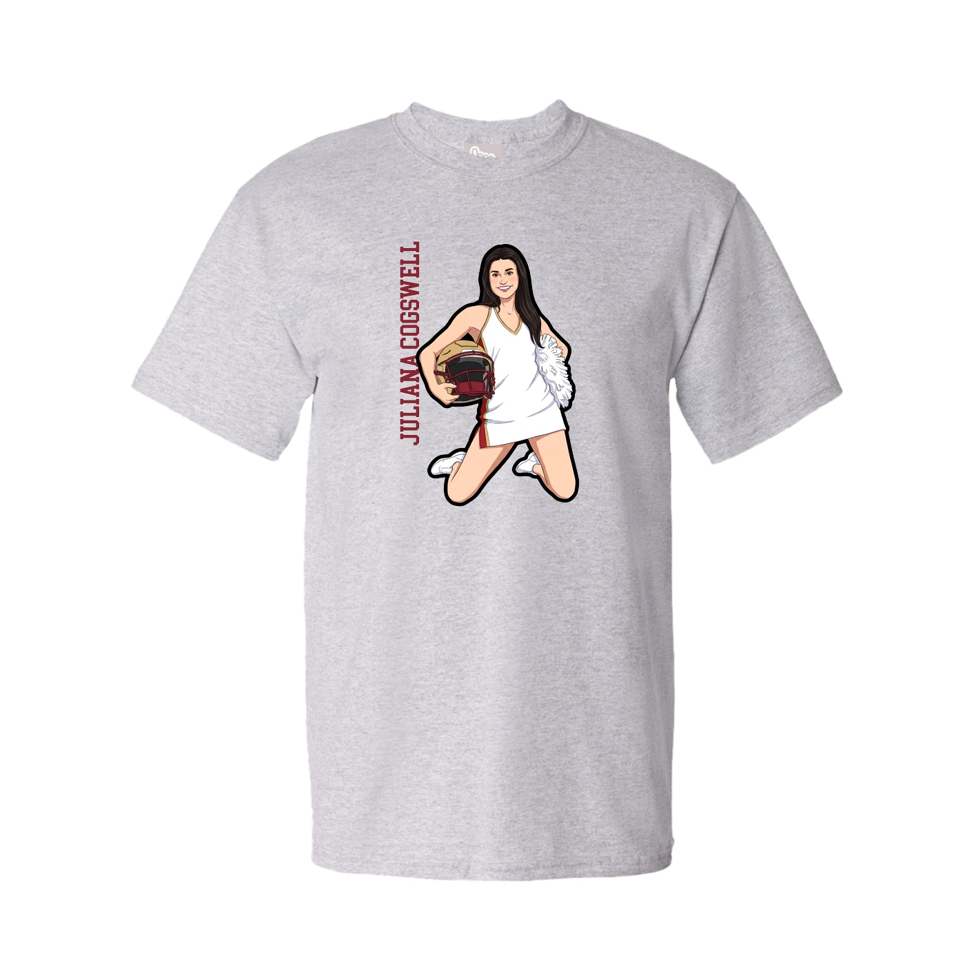Tee — Name Vertical in Grey