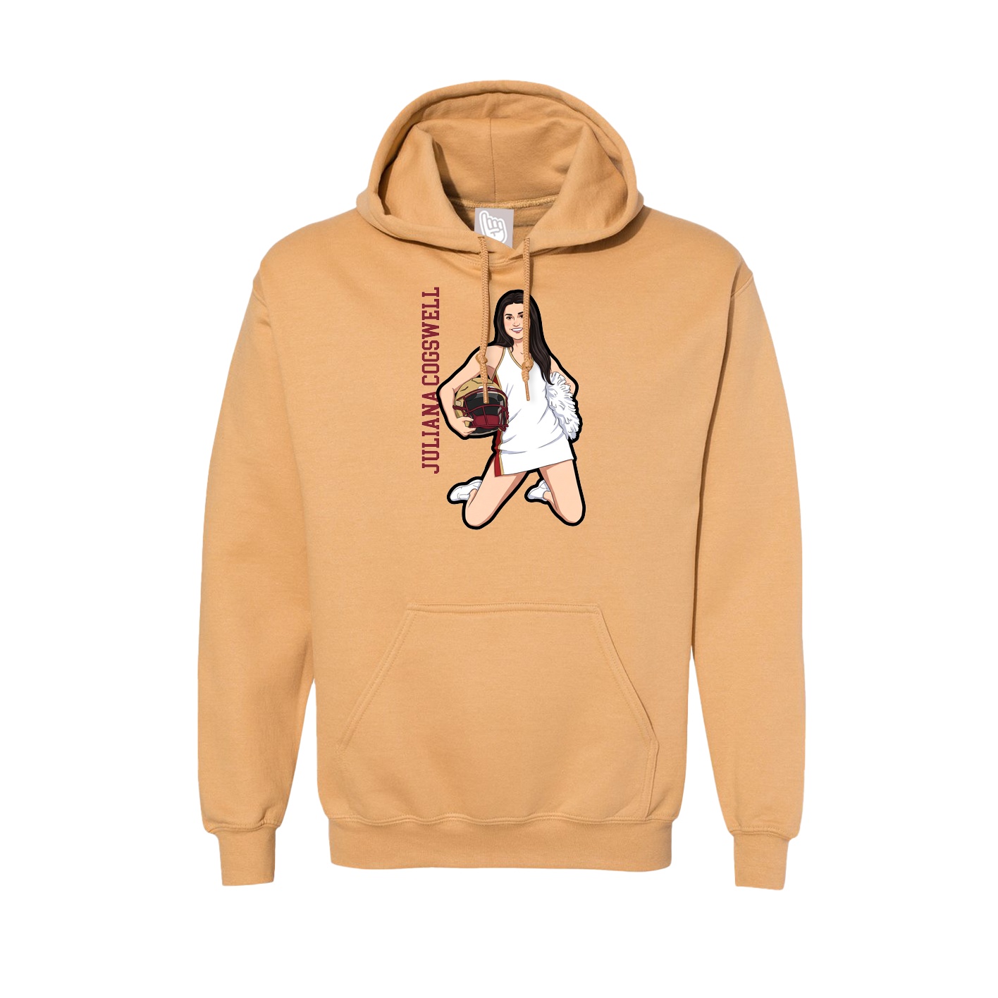 Hoodie — Name Vertical in Vegas Gold