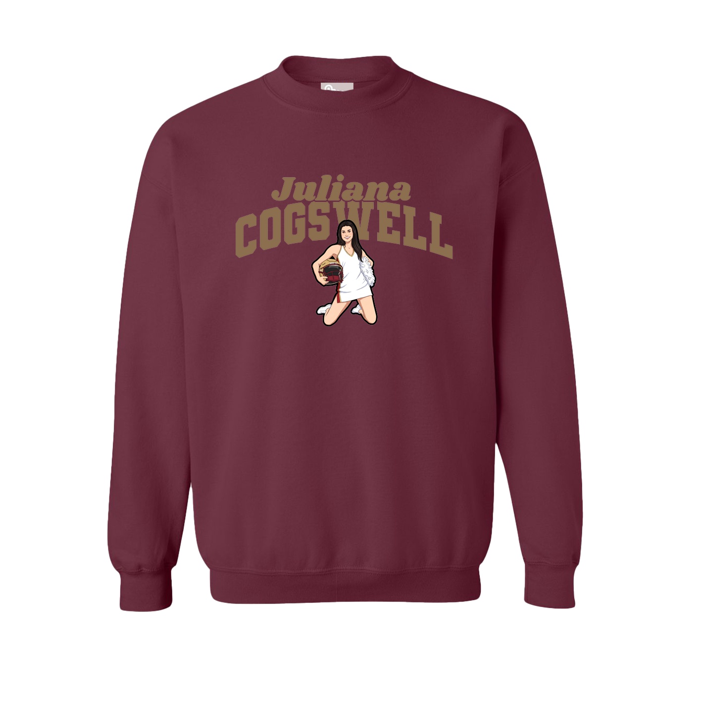 Fleece Crew — Signature Arch in Maroon