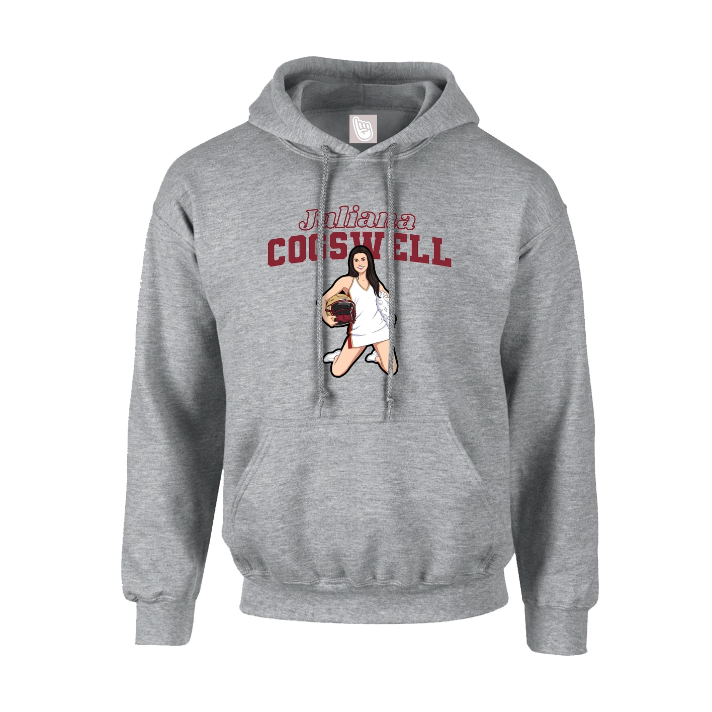 Hoodie — Name Arch in Grey