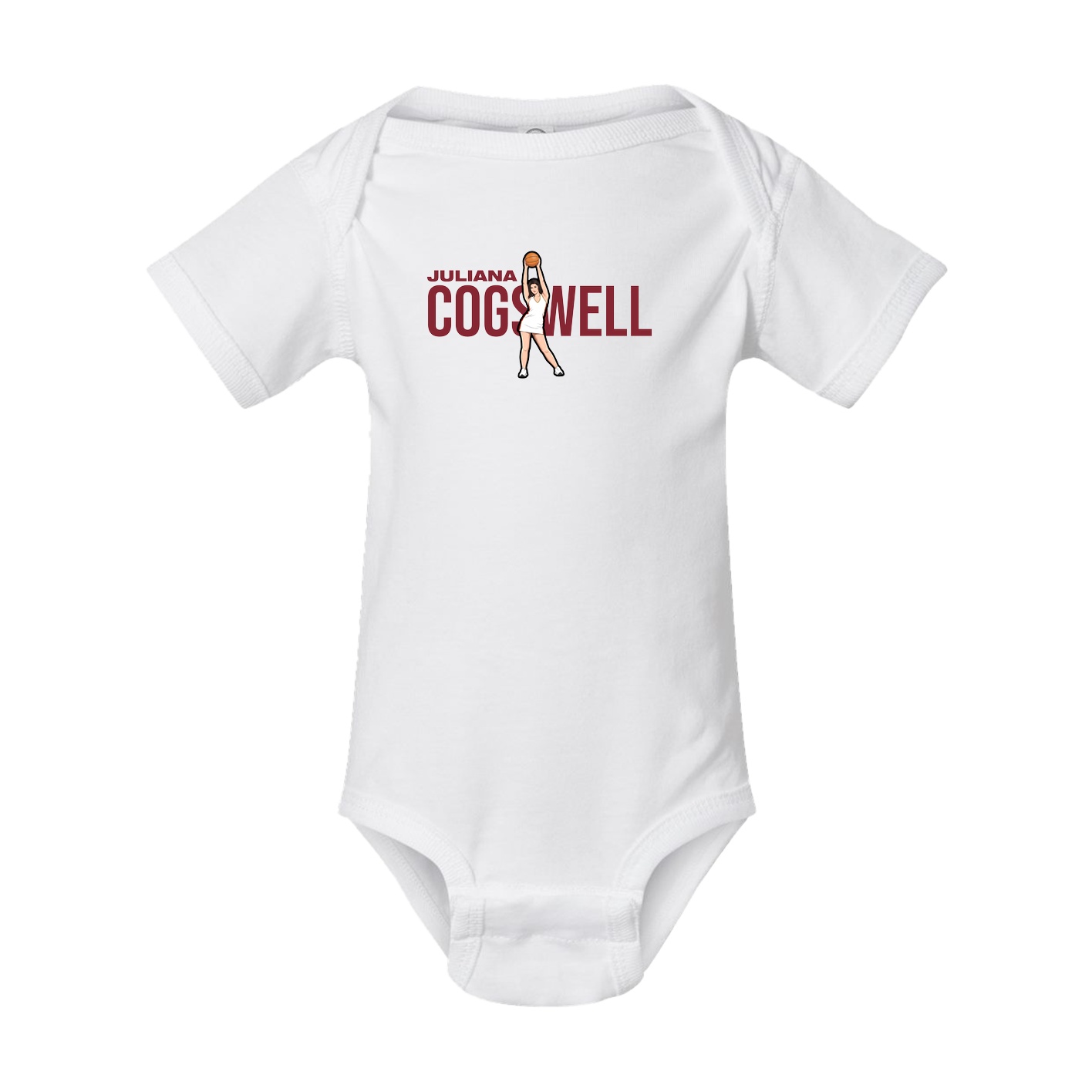 Baby Onesie — Player Name in White
