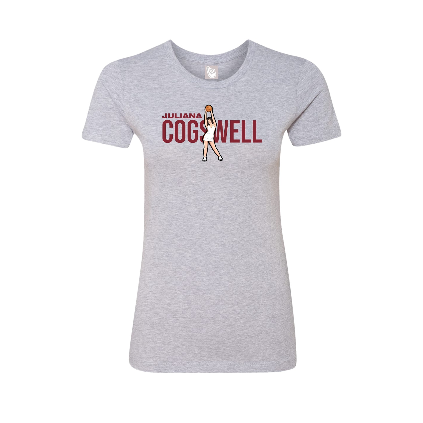Fitted Women's Tee — Player Name in Grey